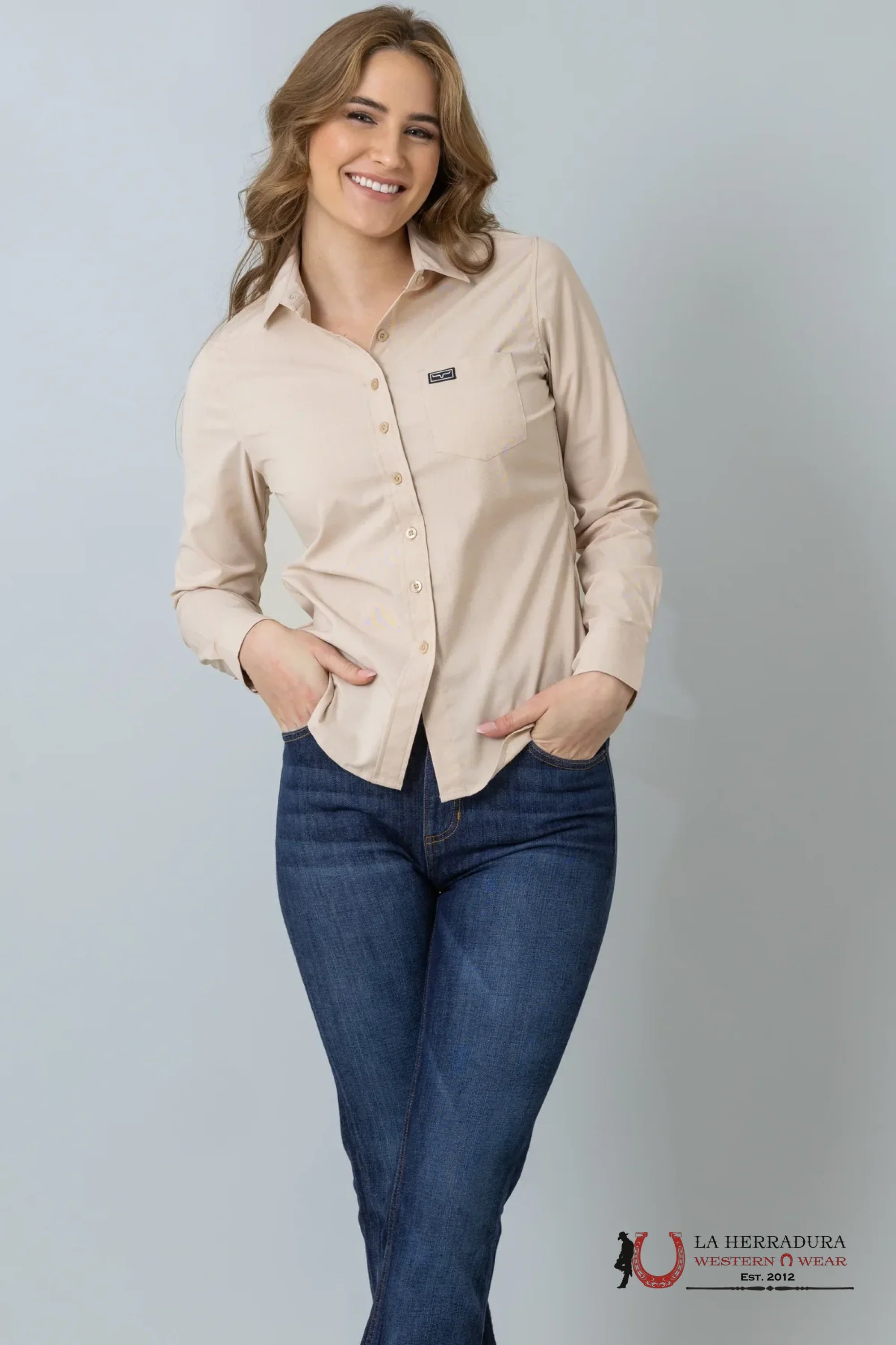 Women Kim Ranch Long Sleeve Desert Brown Shirt ROPA MUJERES