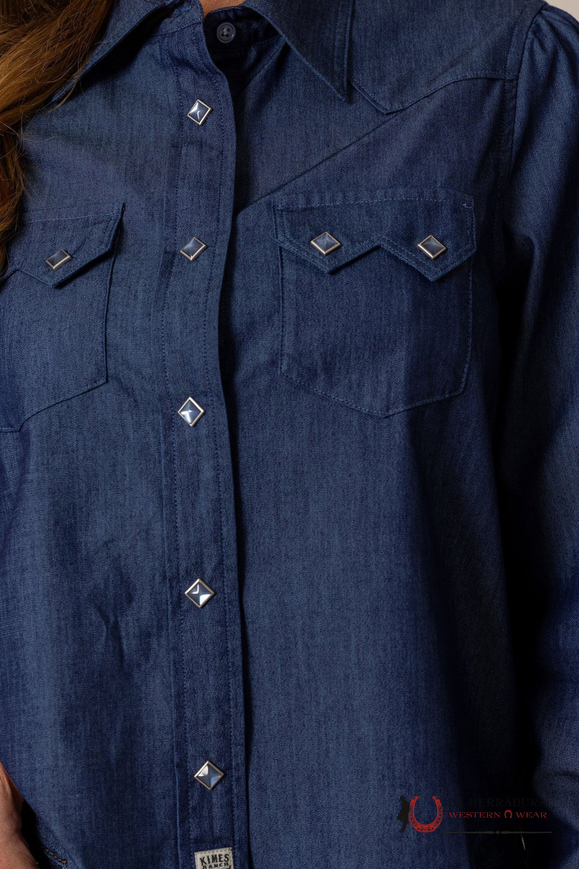 Women Kimes Ranch Long Sleeve Annie Dark Indigo Blue Shirt ROPA MUJERES