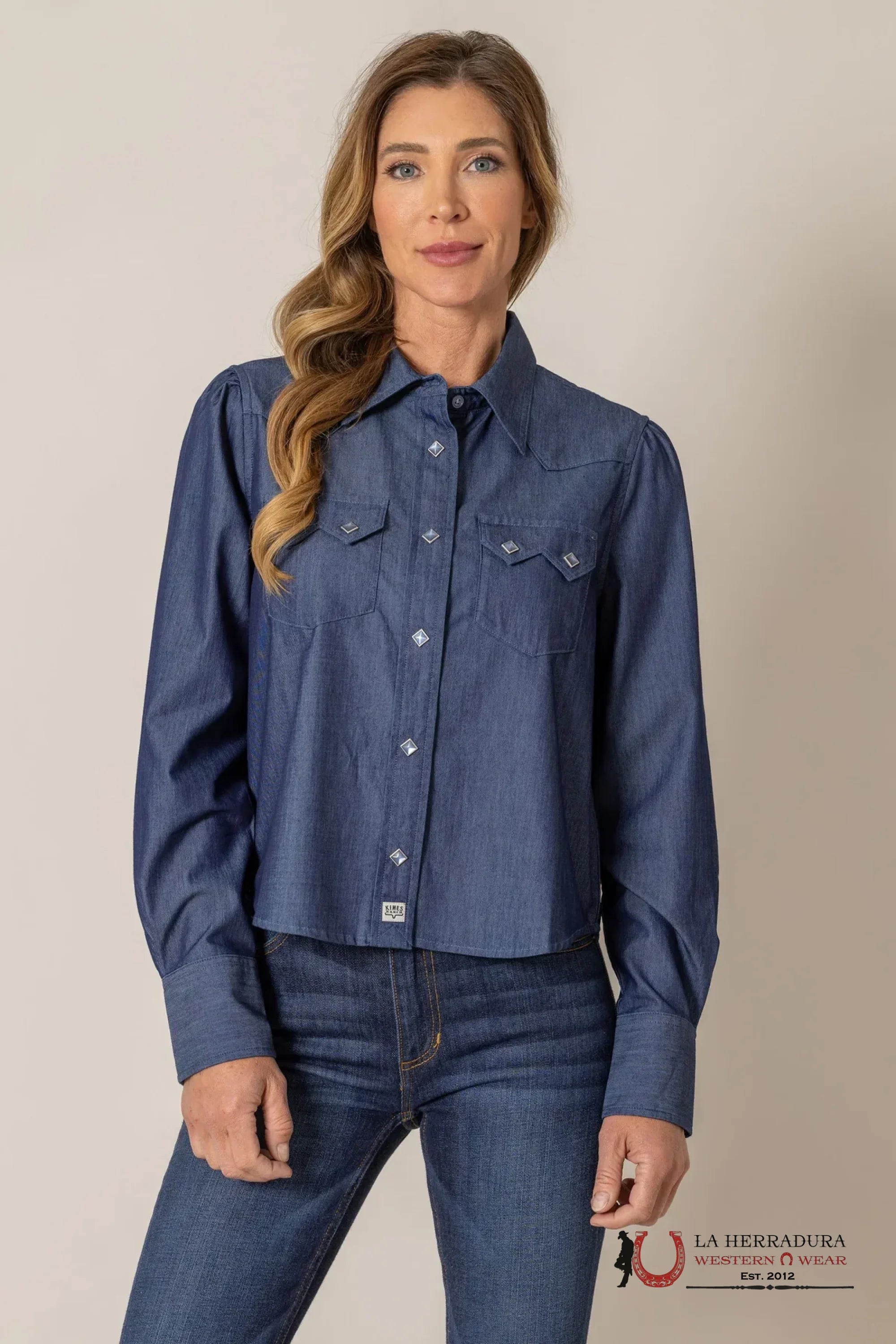 Women Kimes Ranch Long Sleeve Annie Dark Indigo Blue Shirt ROPA MUJERES
