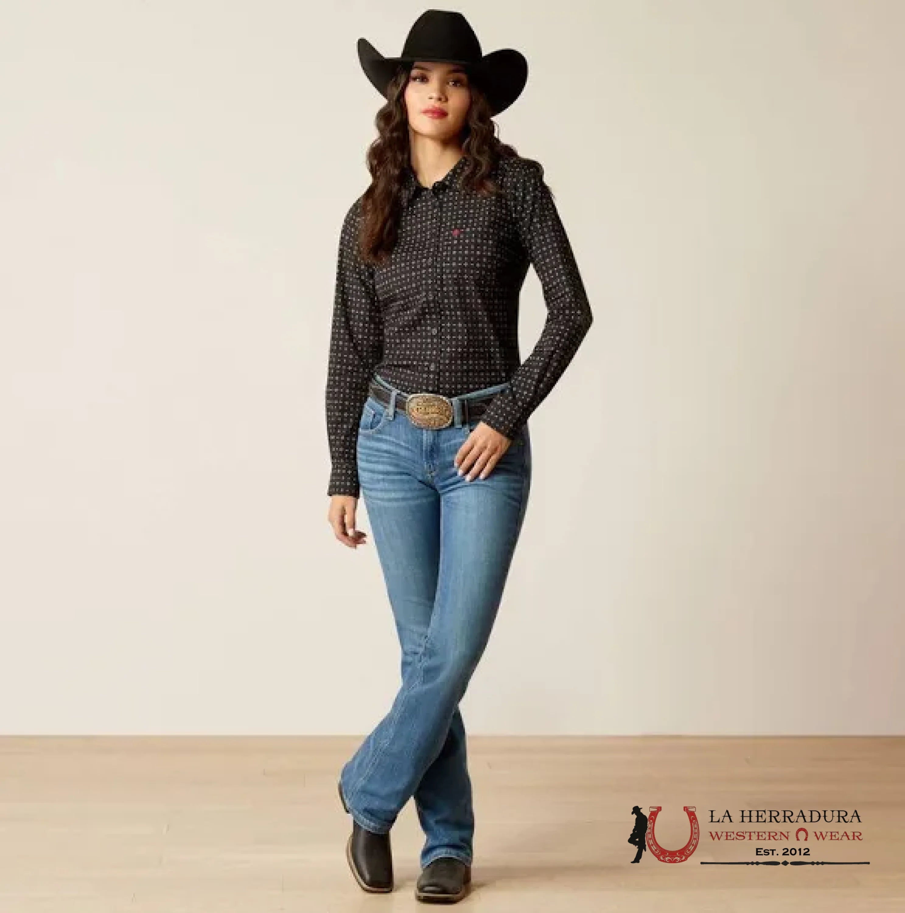 Women Ariat Kirby Gia Geo Print Long Sleeve Shirt Ropa Mujeres