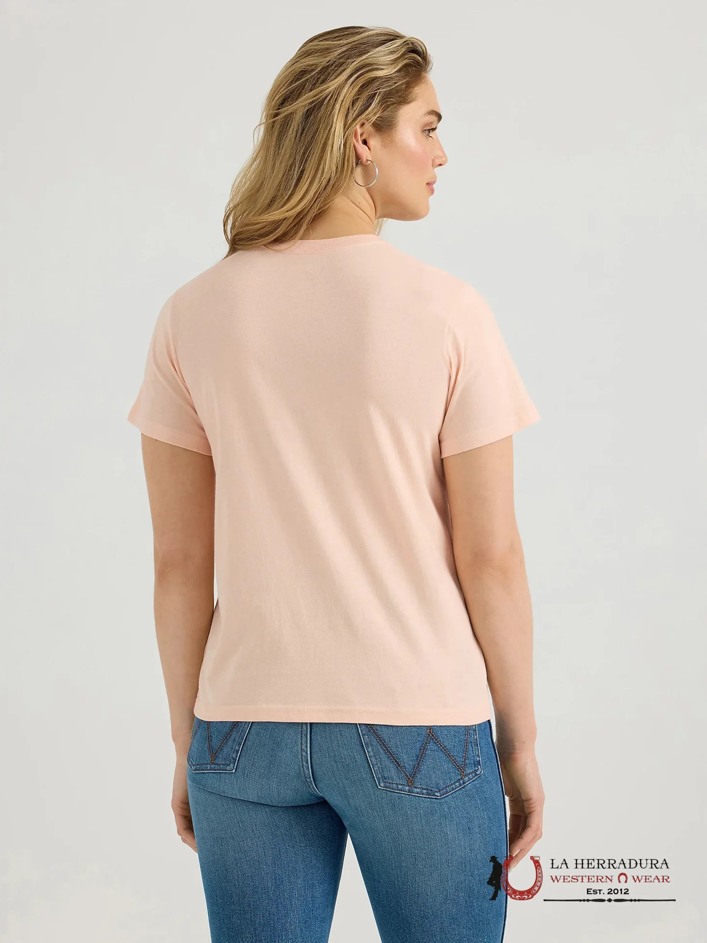 Wrangler Peach Parfait With Longhorn Short Sleeve Shirt ROPA MUJERES