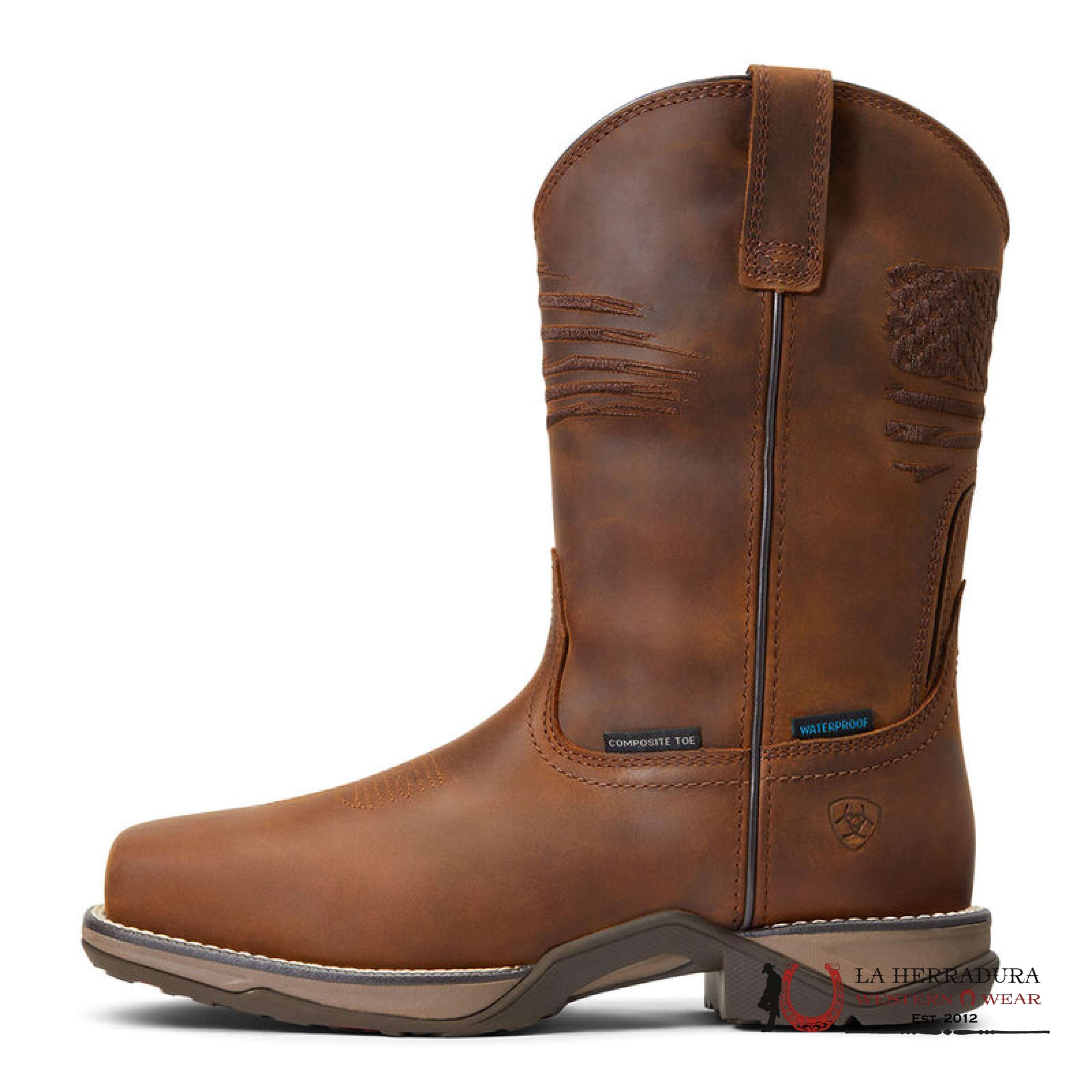 WOMENS ARIAT ANTHEM PATRIOT H2O COMP TOE DISTRESSED BROWN WORK BOOT BOTAS MUJERES