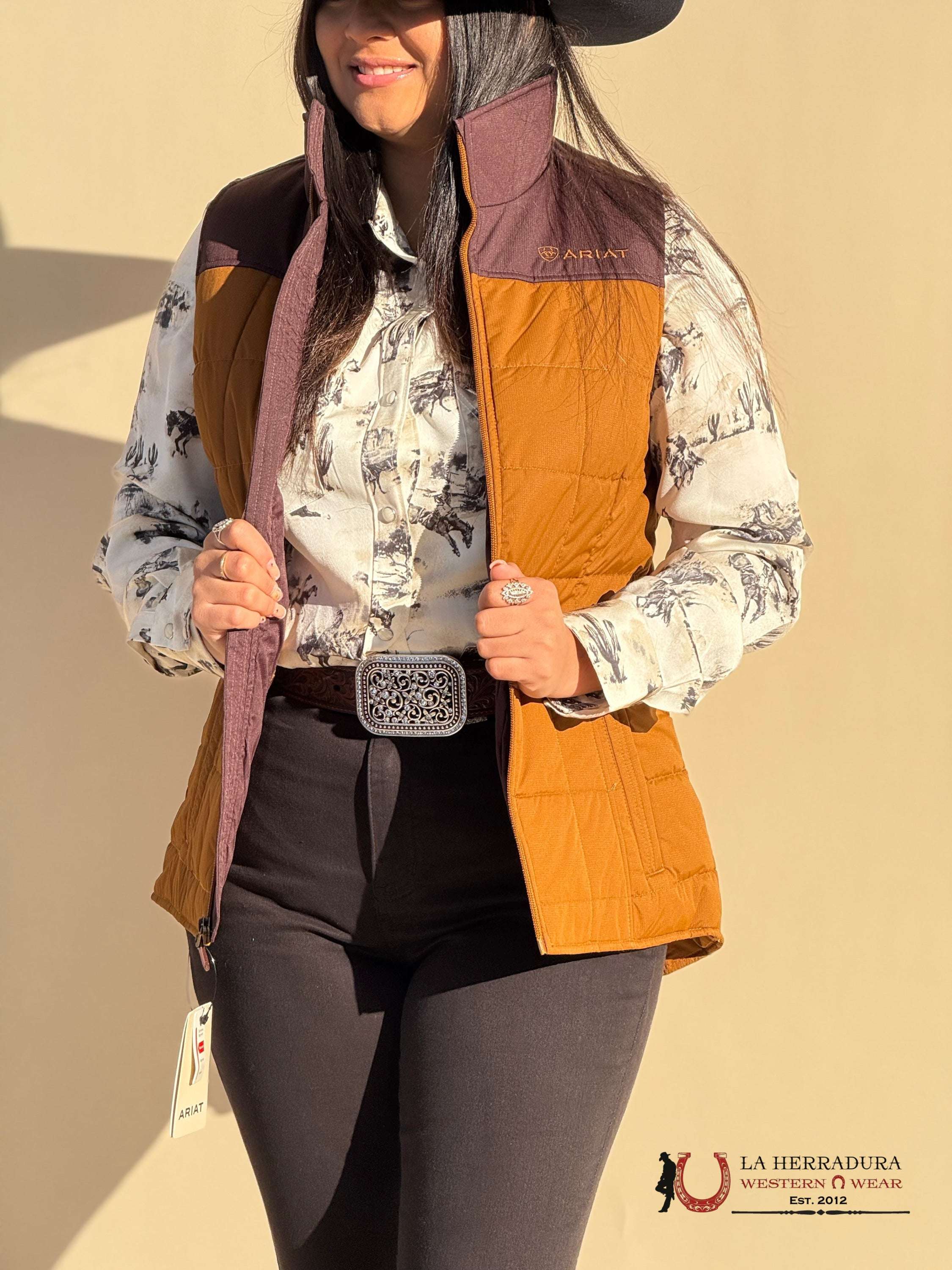 Women’s Ariat Conceal Carry Chestnut/ Chocolate Plum Vest-2831 Ropa Mujeres