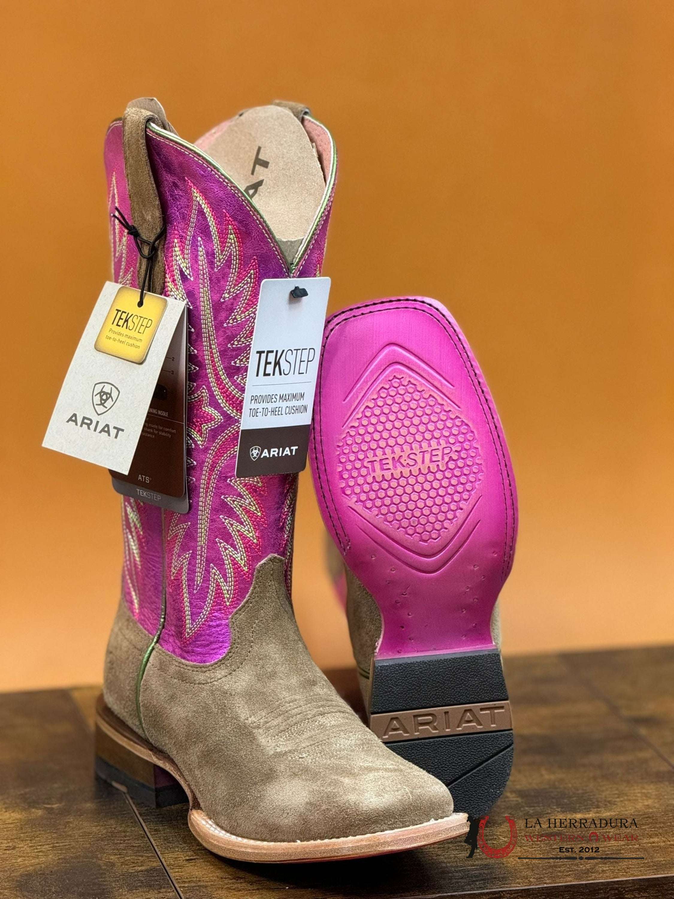 Women’s Ariat Frontier Calamity Jane Dijon Roughout Electric Raspberry Boot Botas Mujeres