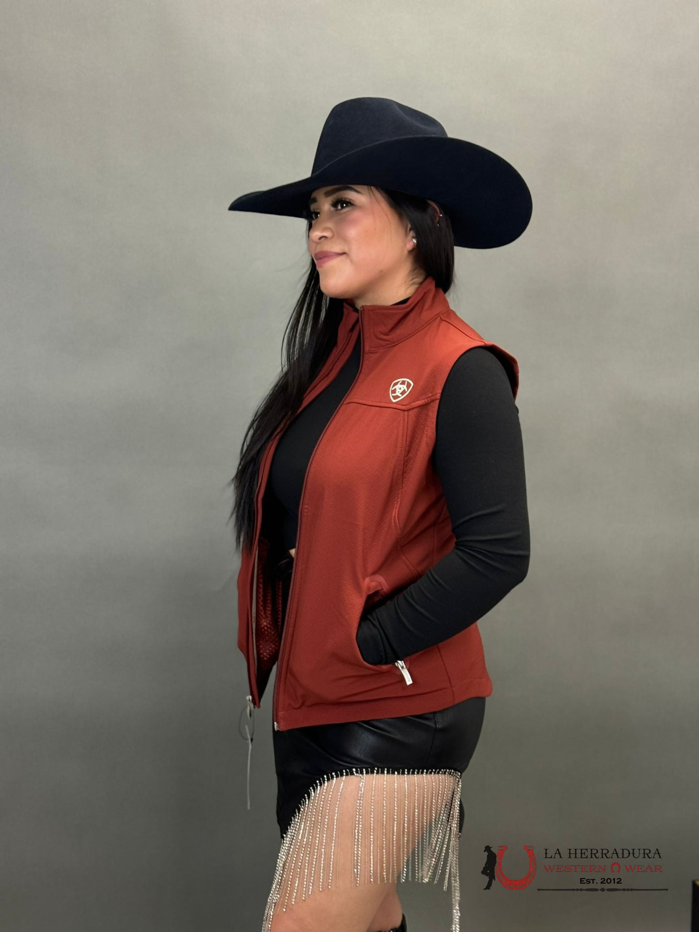 Women’s Ariat New Team Softshell Vest Fired Brick Ropa Mujeres