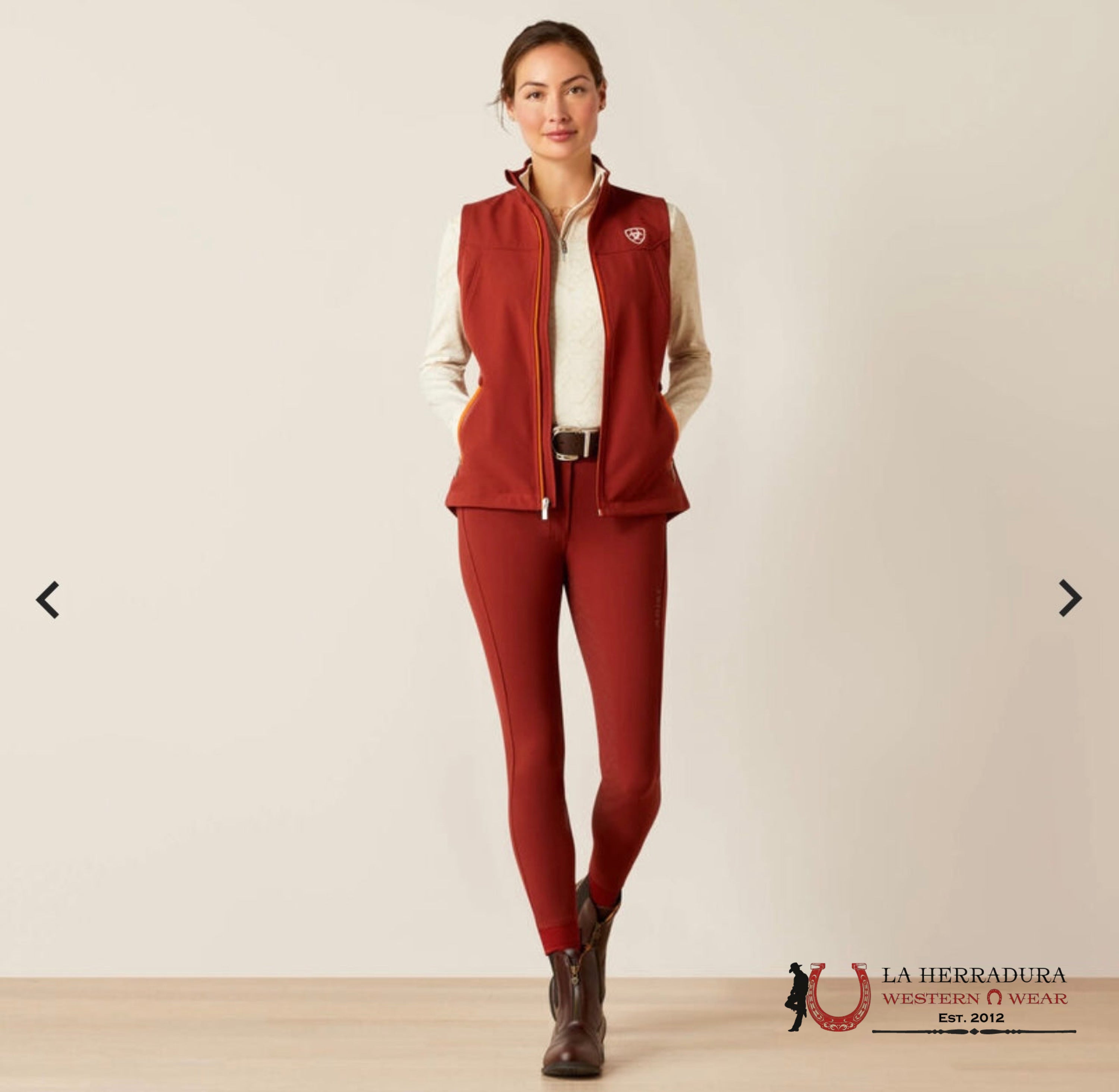 Women’s Ariat New Team Softshell Vest Fired Brick Ropa Mujeres