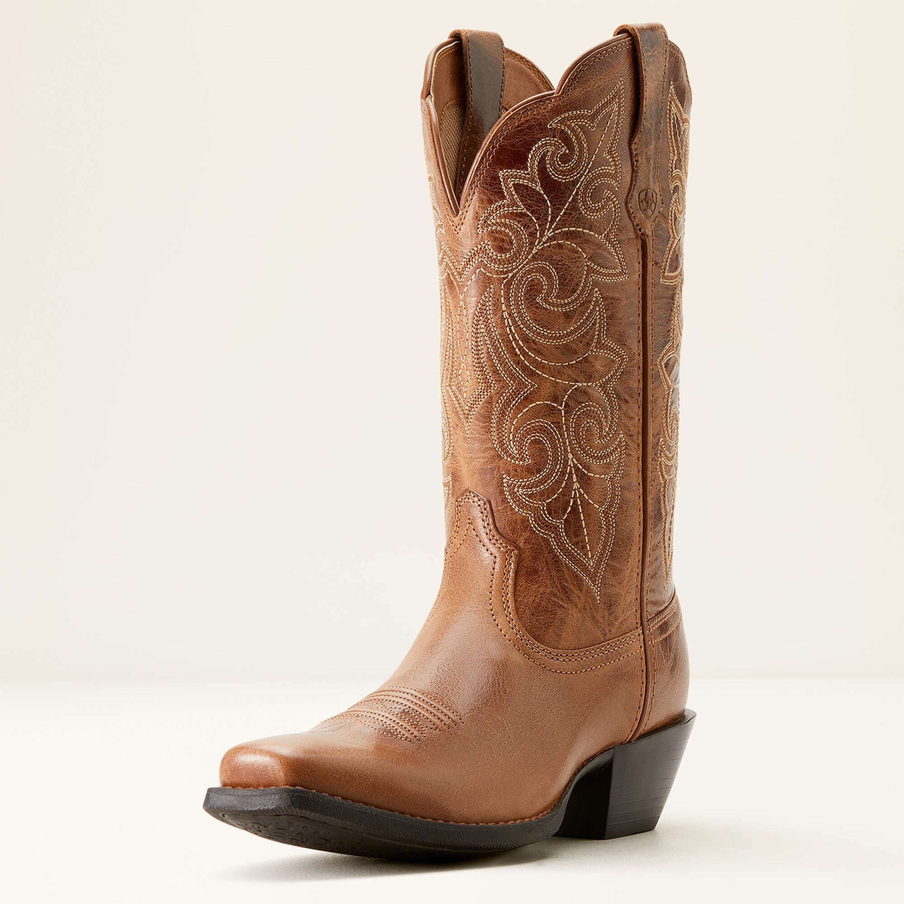 Womens Ariat Ready Russet Western Round Up Square Toe Boots Botas Mujeres