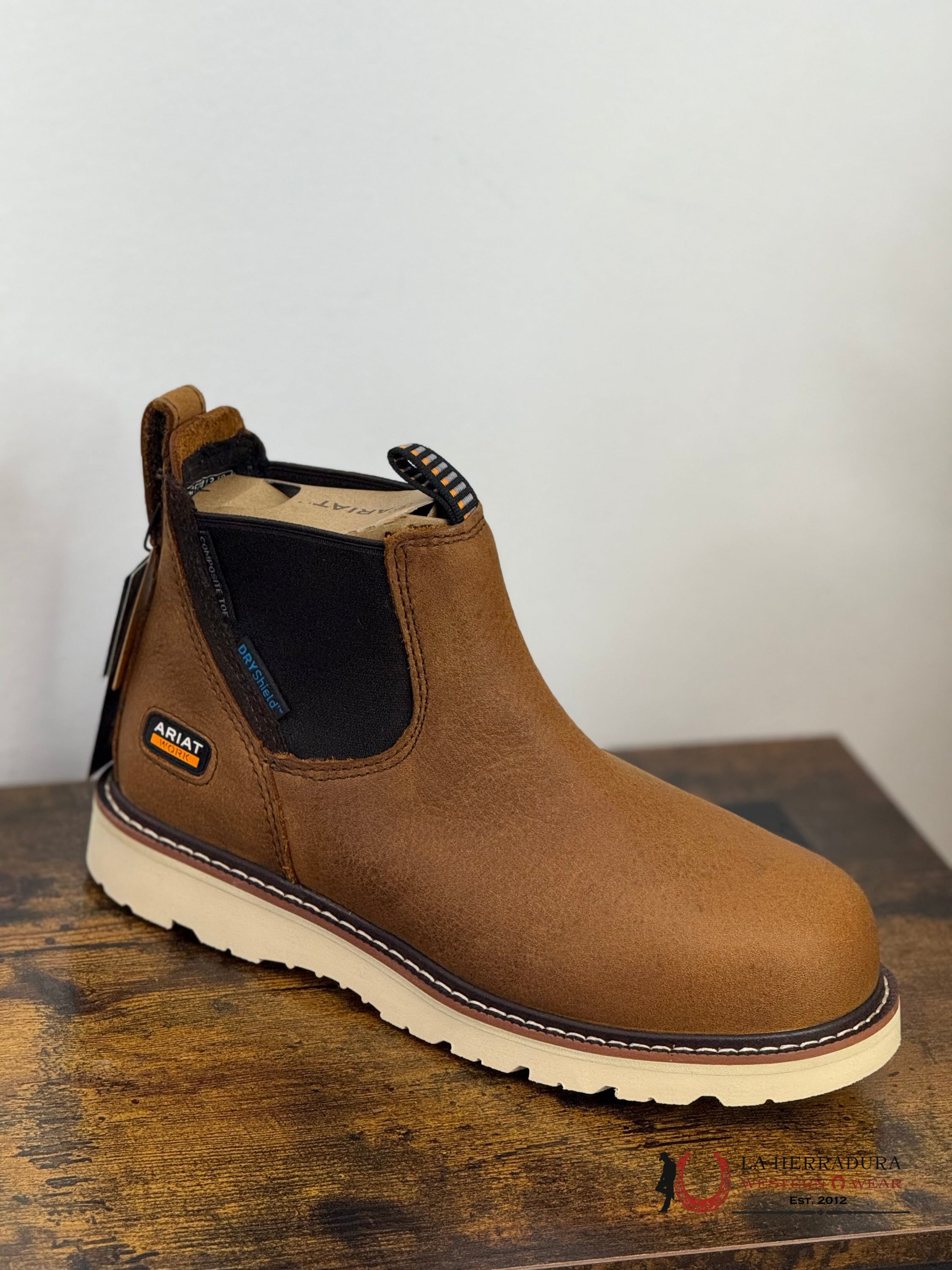 WOMENS ARIAT REBAR COMP TOE ANTIQUE BROWN ROUND TOE WORK BOOT 10053719 BOTAS MUJERES