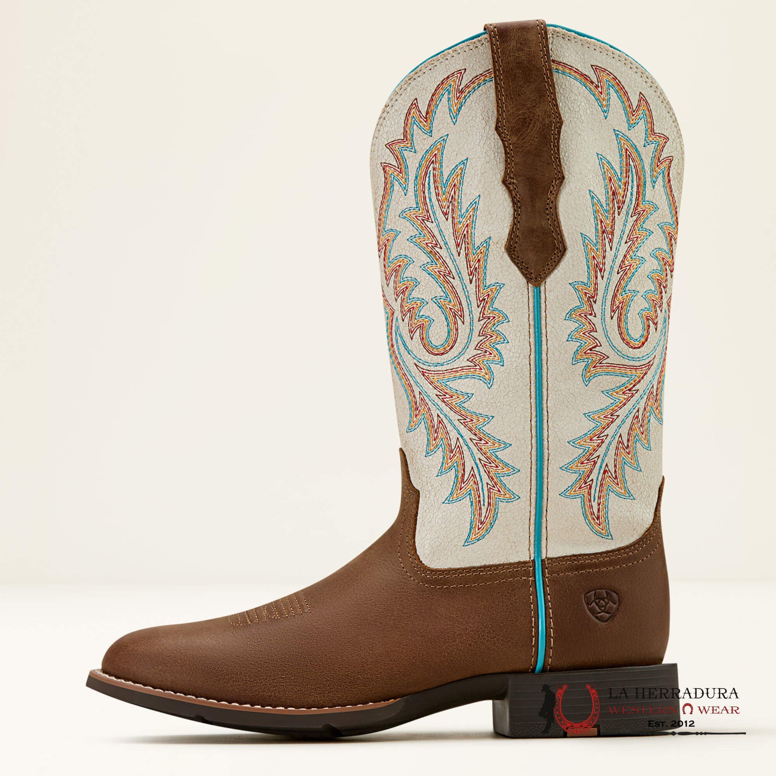 WOMENS ARIAT ROUND UP W TOE STRETCH FIT SANDSTORM DISTRESSED IVORY 10061142 BOTAS MUJERES