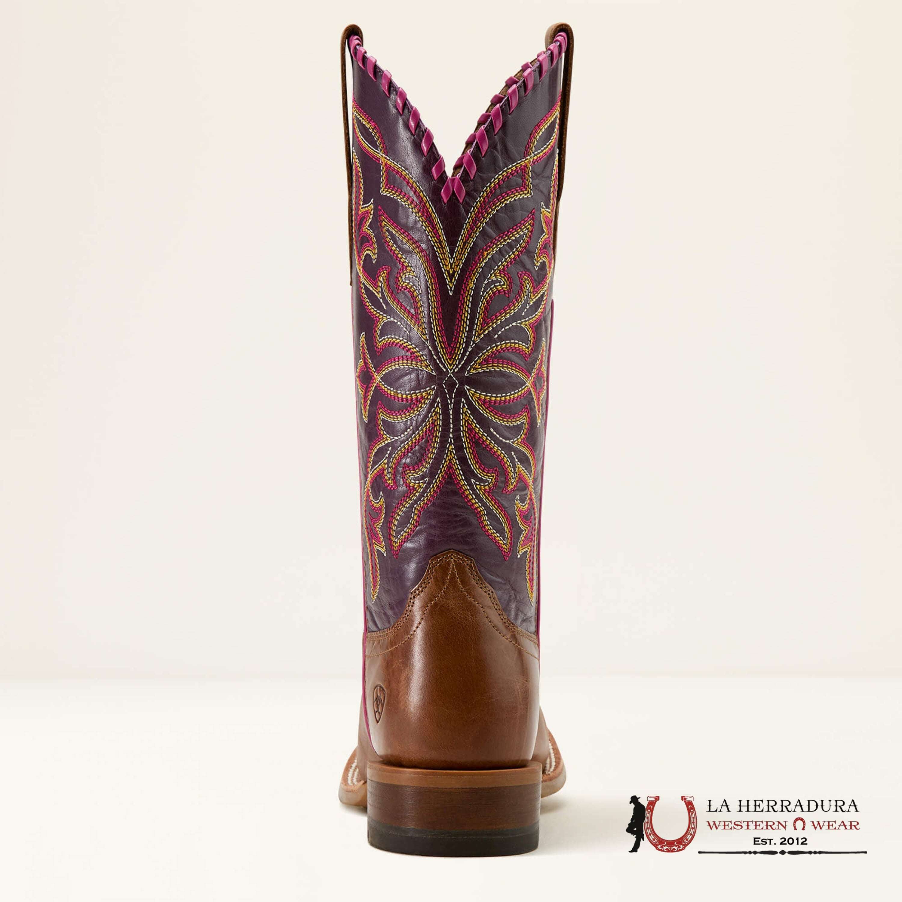 WOMENS ARIAT SHOWDOWN DARK TAN VINO SQUARE TOE BOOTS- 10061147 BOTAS MUJERES