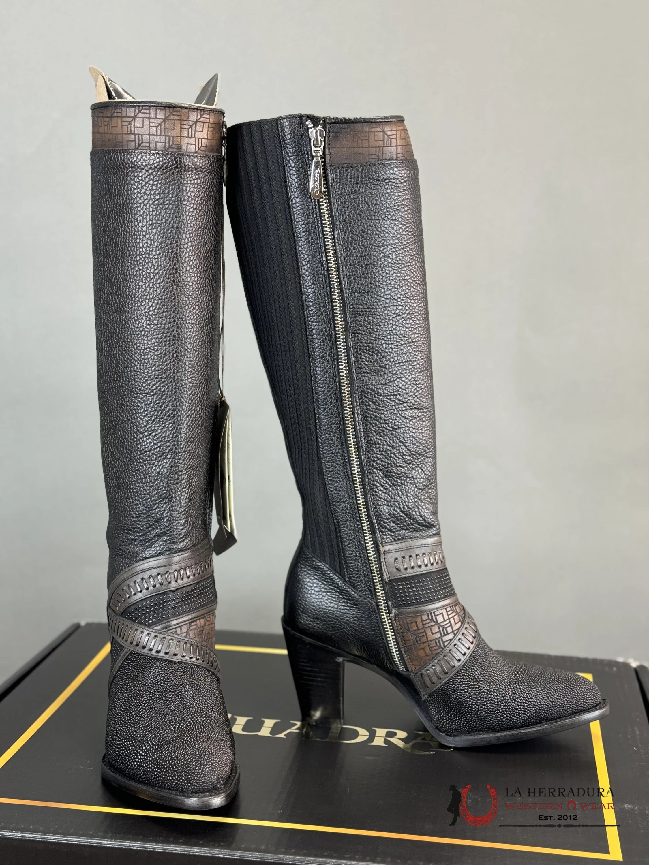 Womens Cuadra Mantarraya Negra Tall Boot Botas Mujeres