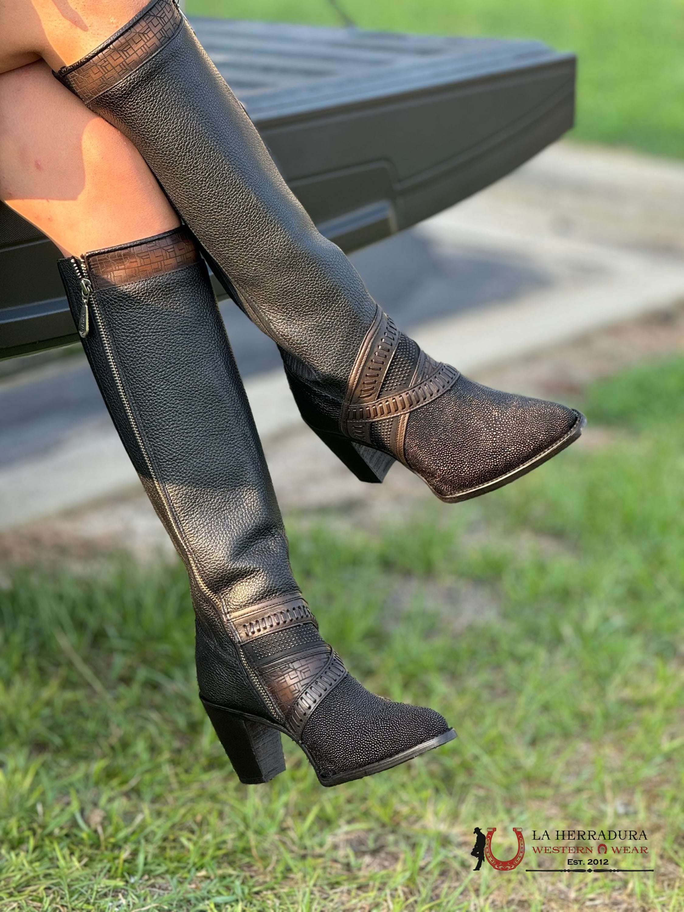 Womens Cuadra Mantarraya Negra Tall Boot Botas Mujeres