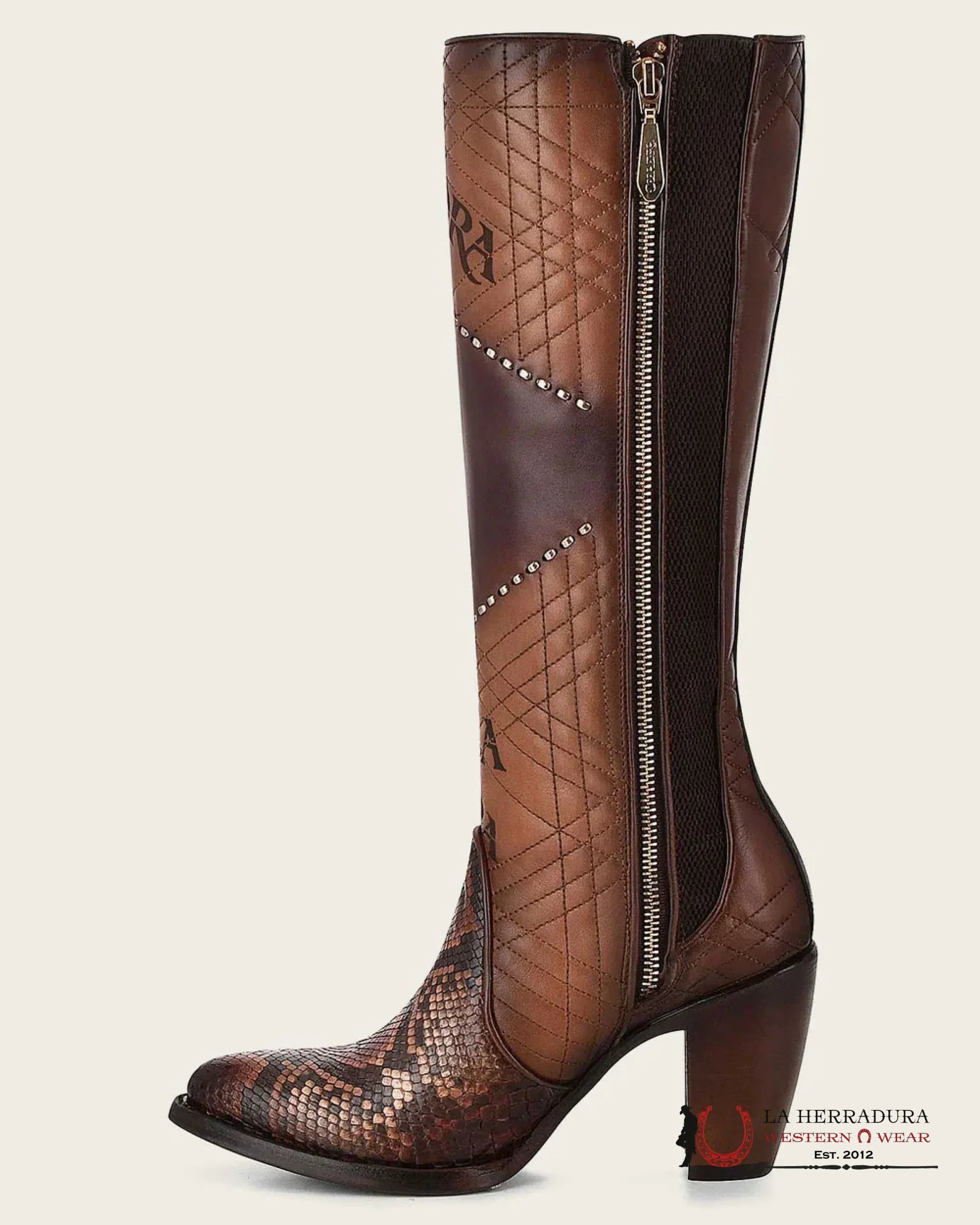 WOMENS CUADRA PITON CASTAÑO VIDREADO TALL BOOT CU561 BOTAS MUJERES