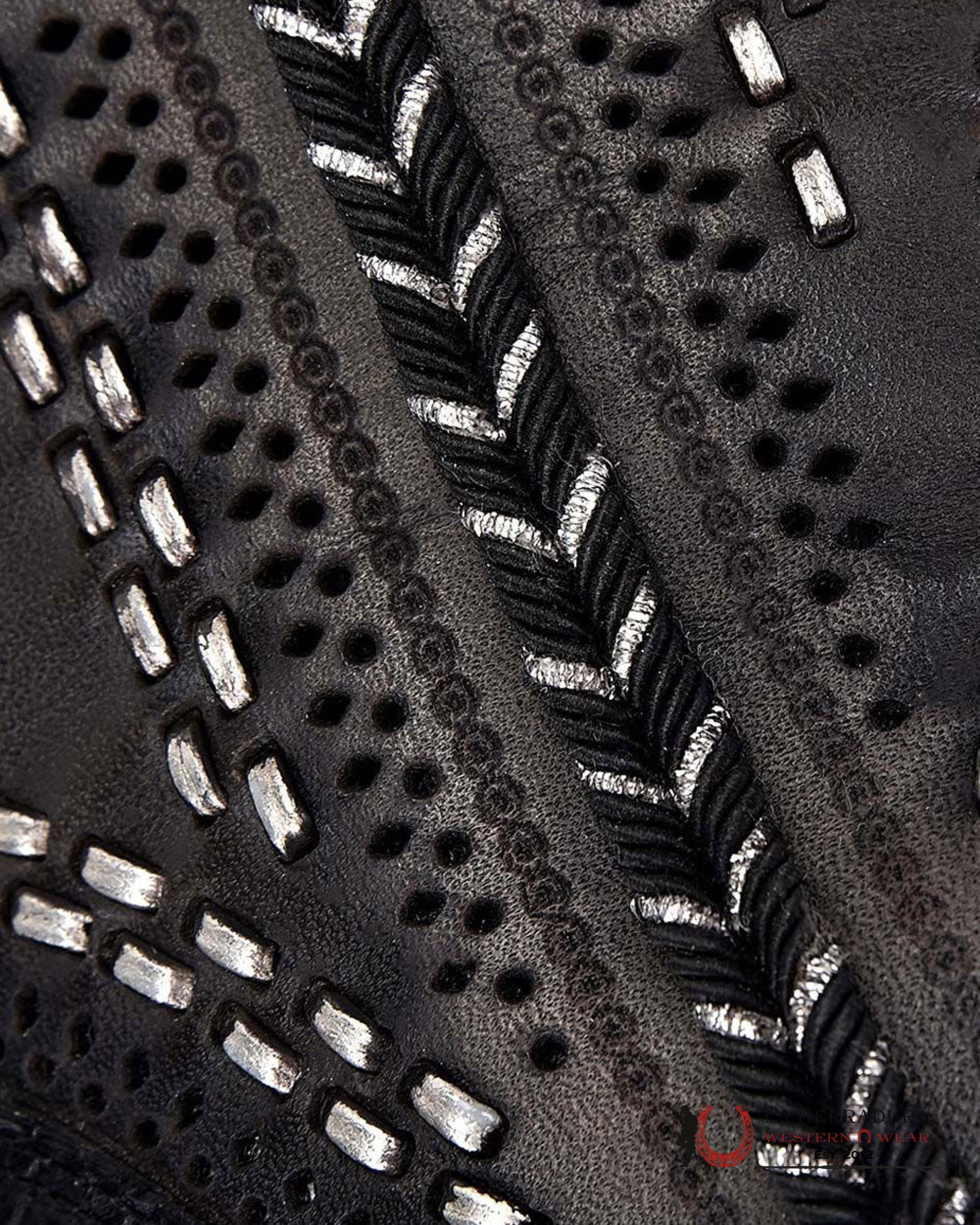 WOMENS CUADRA PYTHON PLUNGE BLACK ZIPPER & WOVEN TALL BOOT ROUND TOE BOTAS MUJERES