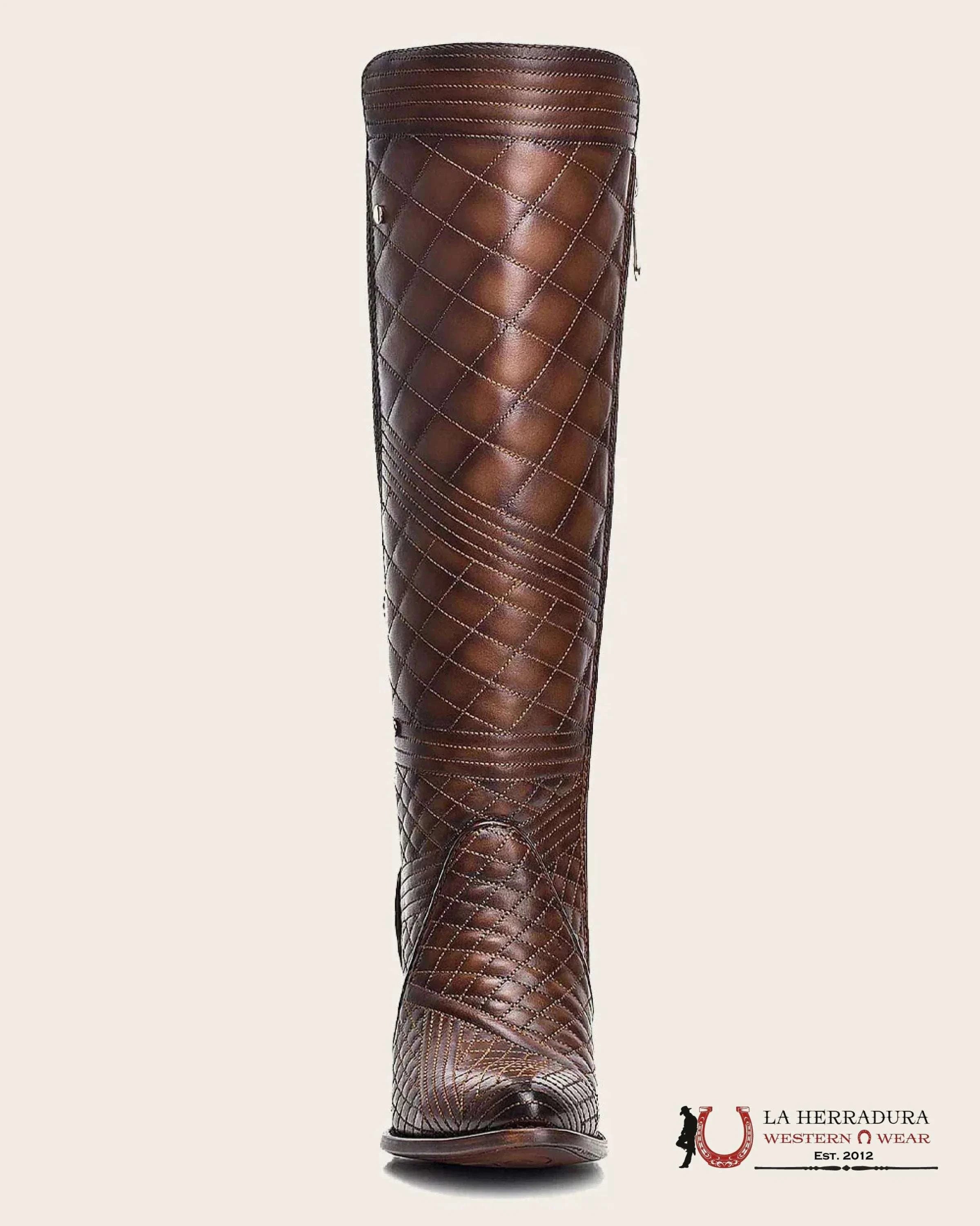 WOMENS CUADRA RES AZTECA HONEY EMBROIDERY TALL BOOT ROUND TOE BOTAS MUJERES