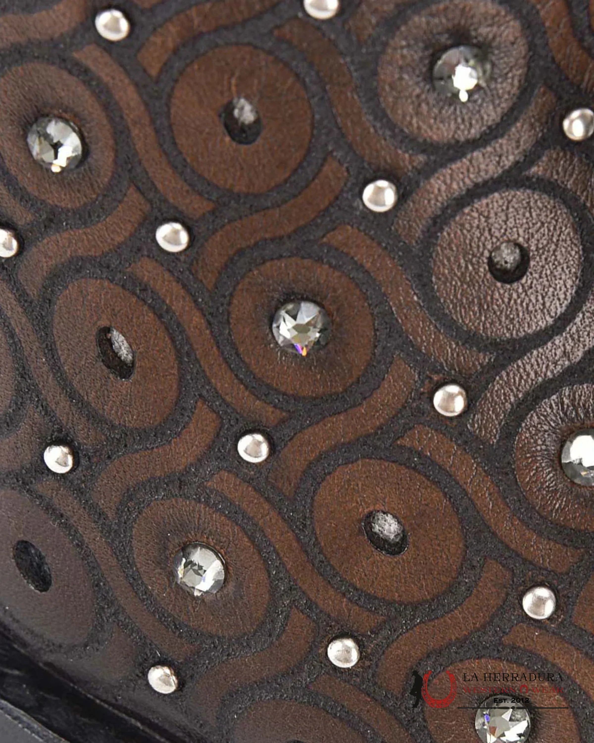 WOMENS CUADRA RES CRUST MAPLE ZIPPER & STUDS & LASER ROUND TOE TALL BOOT CU759 BOTAS MUJERES