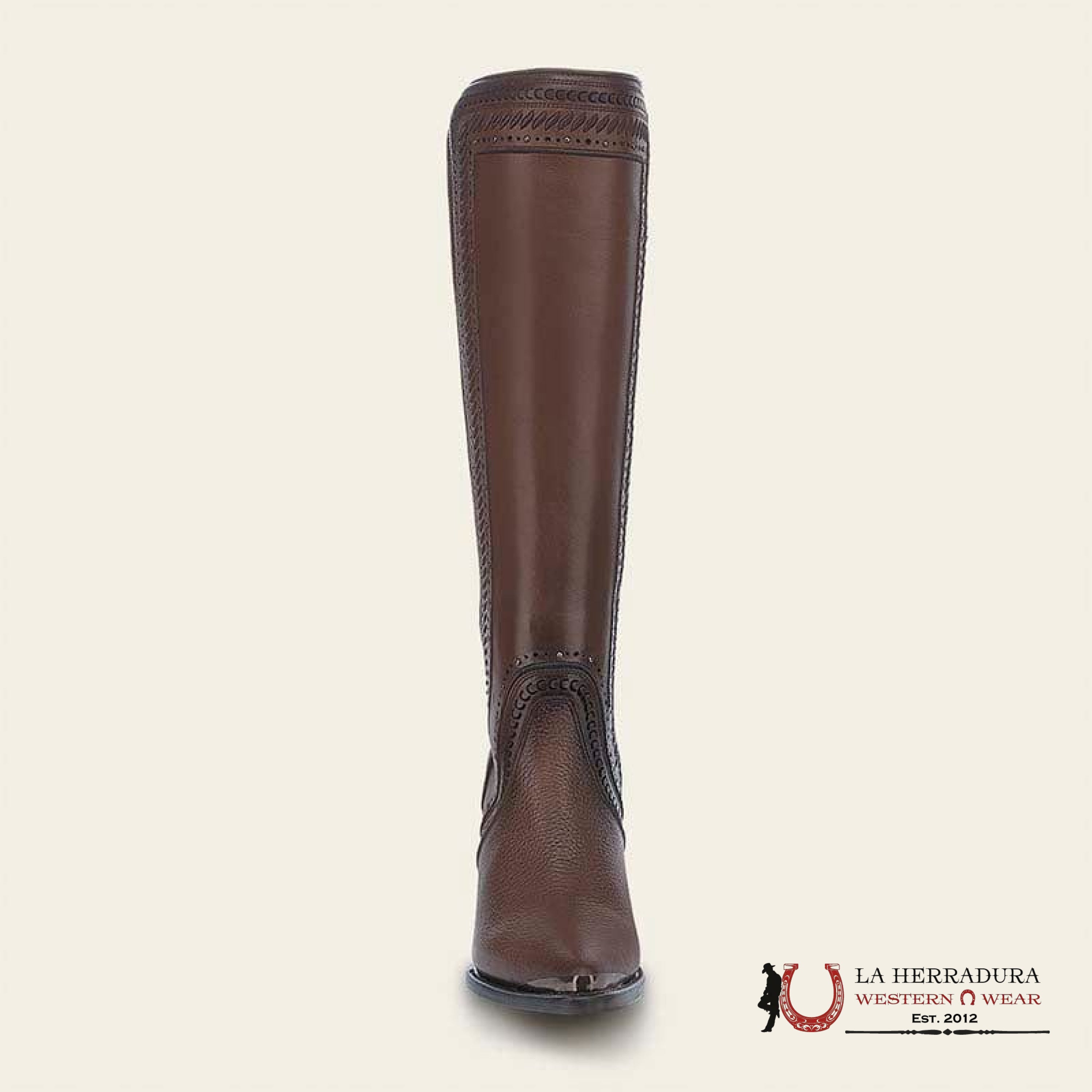 WOMEN’S CUADRA TALL BOOT BROWN LASER & WOVEN & ZIPPER POINTED TOE CU871 BOTAS MUJERES