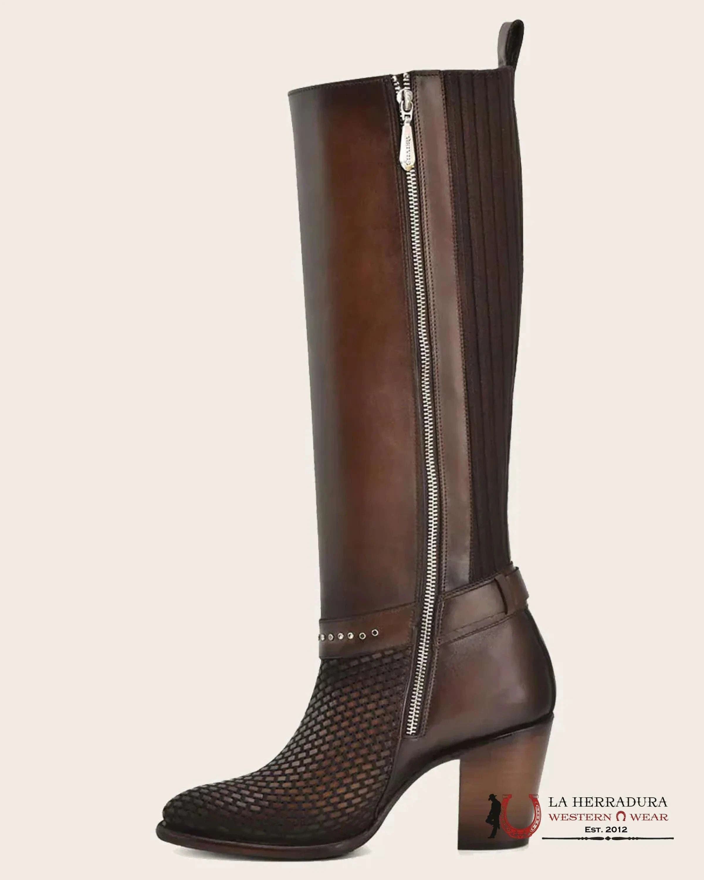 WOMEN’S CUADRA TALL BOOT LEATHER BROWN SILLERO DEL VASCO NATURAL BOTAS MUJERES