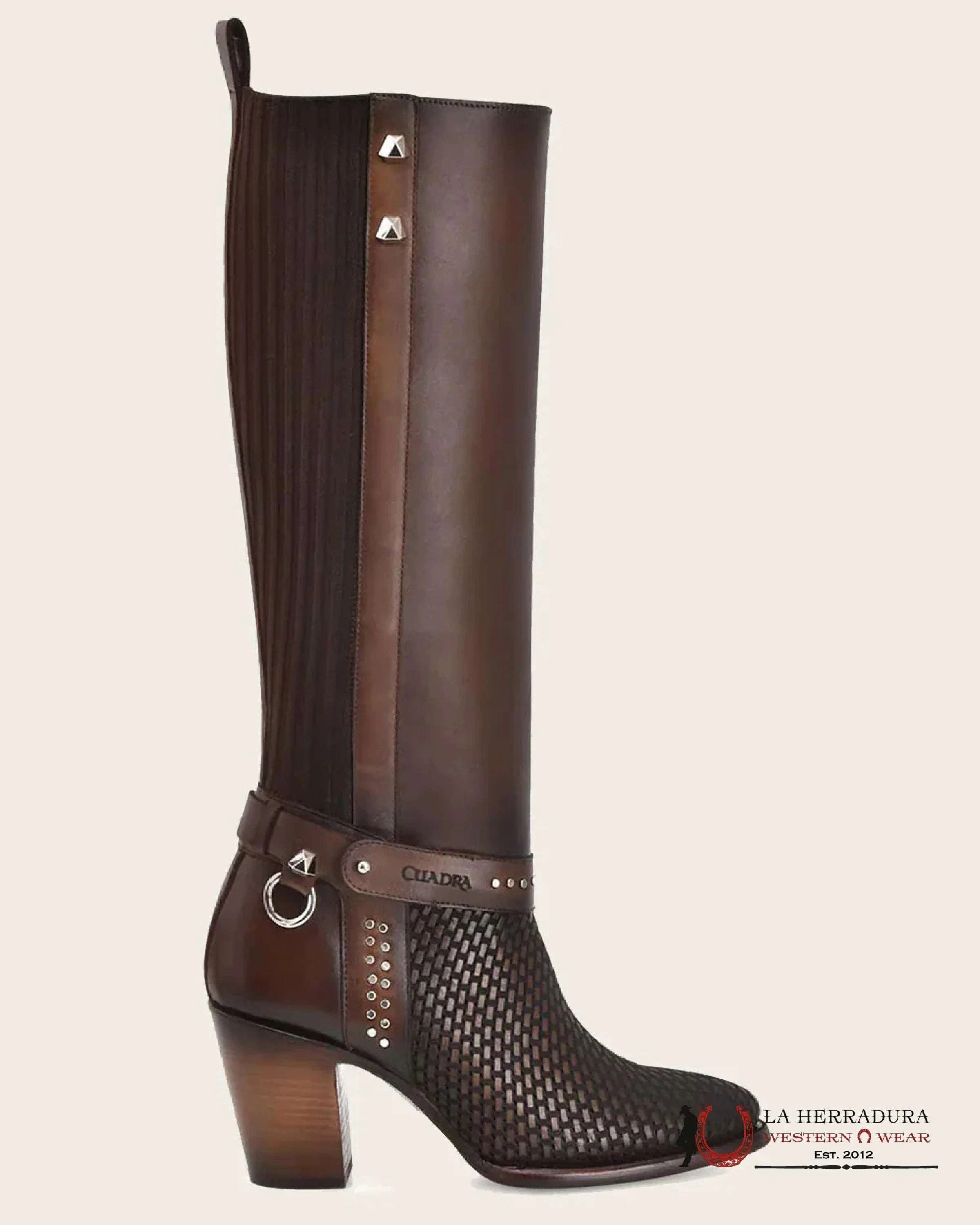 WOMEN’S CUADRA TALL BOOT LEATHER BROWN SILLERO DEL VASCO NATURAL BOTAS MUJERES