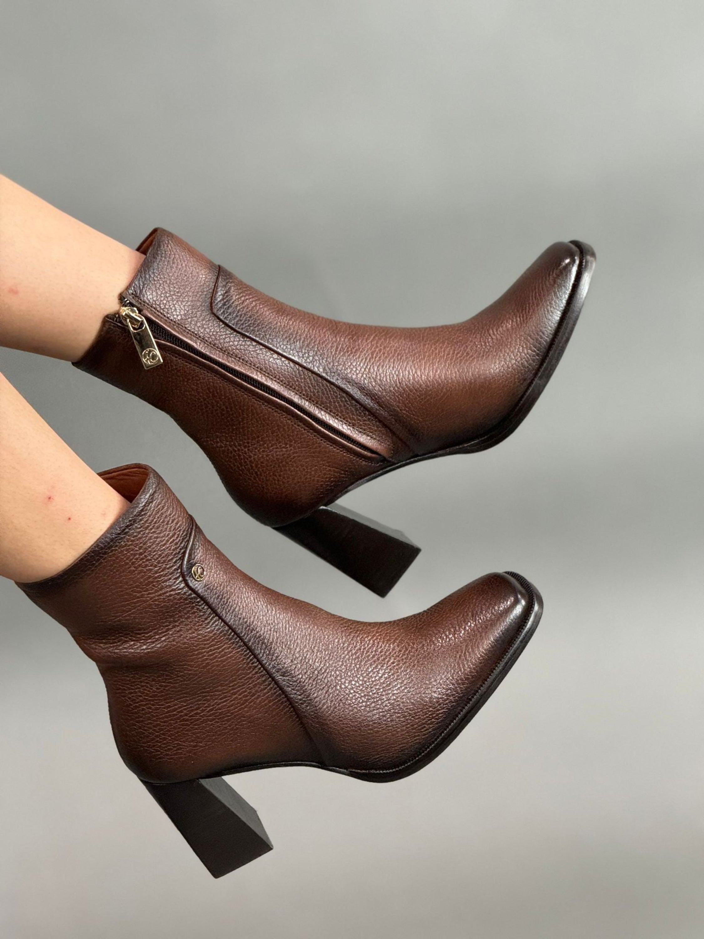 Womens Franco Cuadra Diego Miel Botin French Toe Botas Mujeres