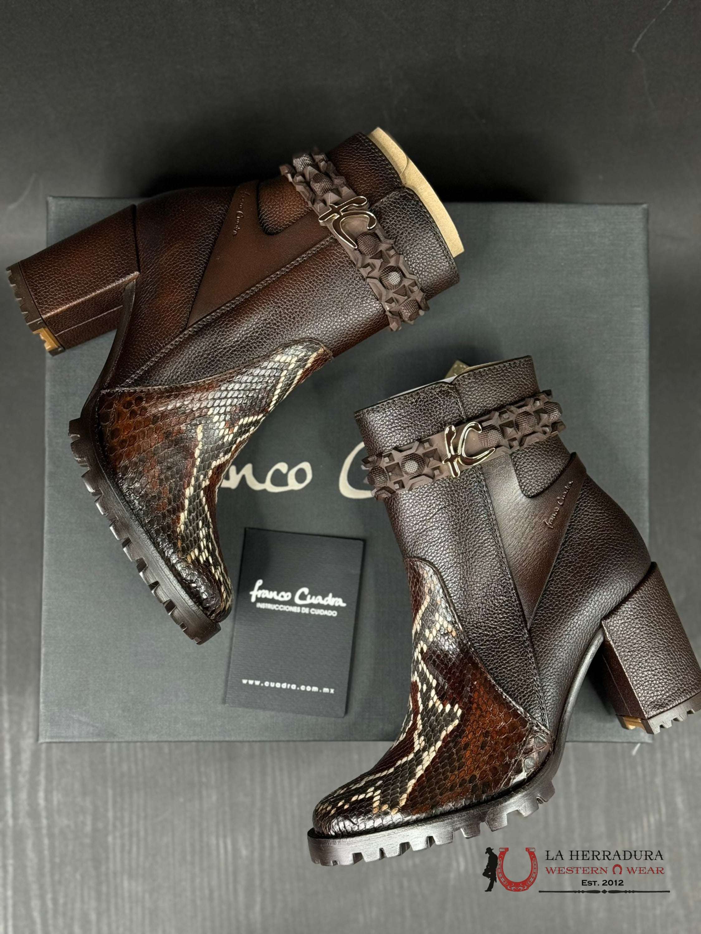 Women’s Franco Cuadra Python Cafe Cacao Bristol Cowhide Botas Mujeres