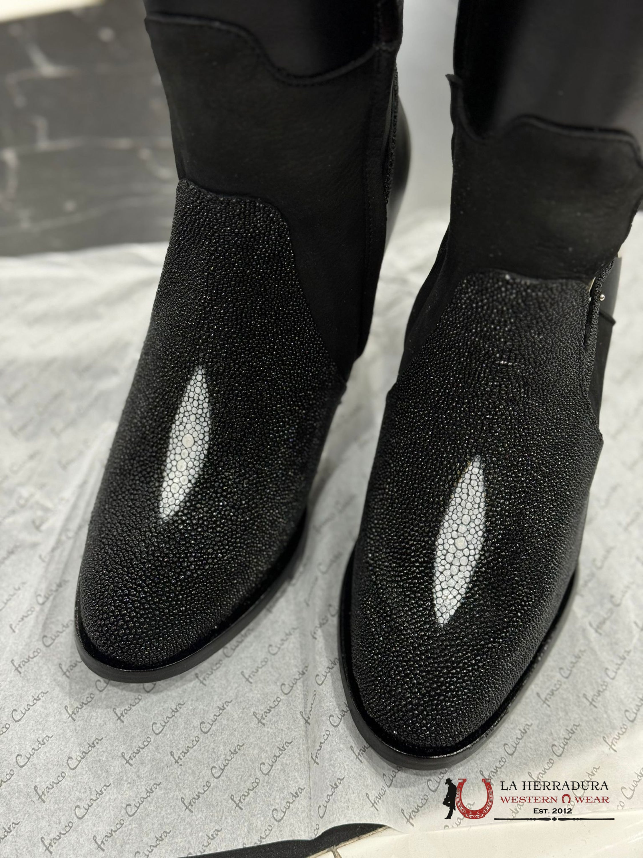 Women’s Franco Cuadra Tall Boot Stingray Velvet Black Botas Mujeres