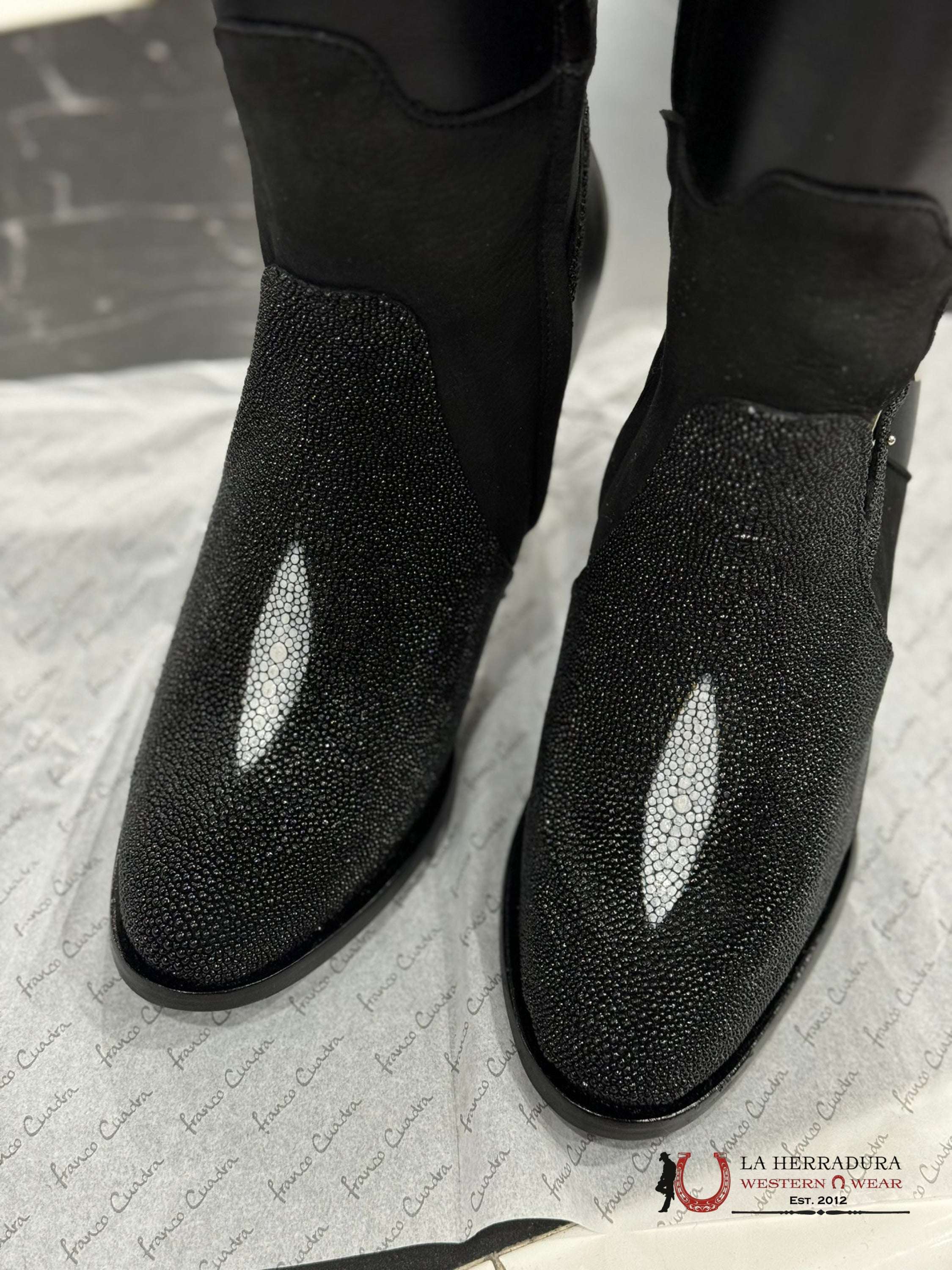 Women’s Franco Cuadra Tall Boot Stingray Velvet Black Botas Mujeres