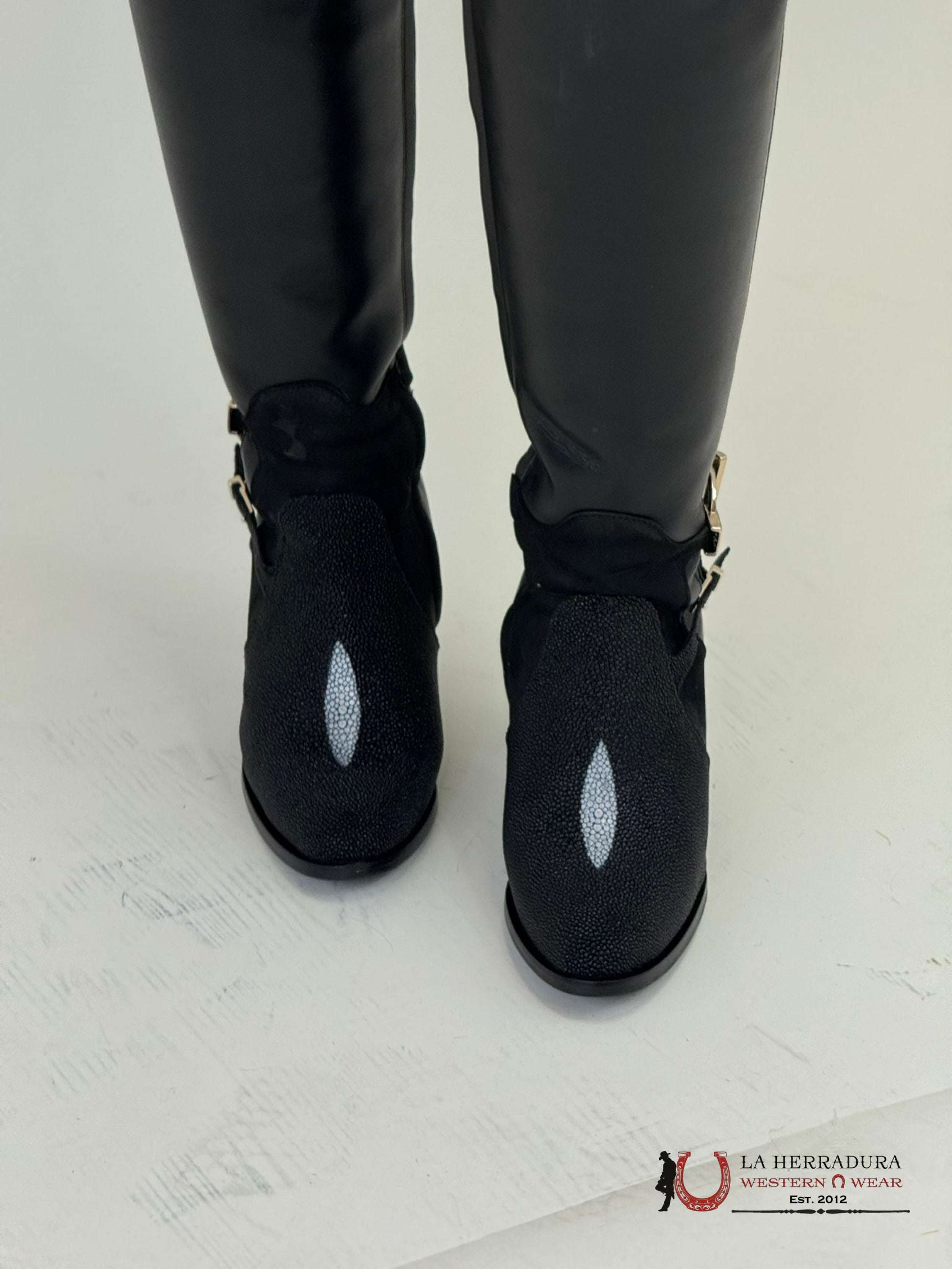 Women’s Franco Cuadra Tall Boot Stingray Velvet Black Botas Mujeres