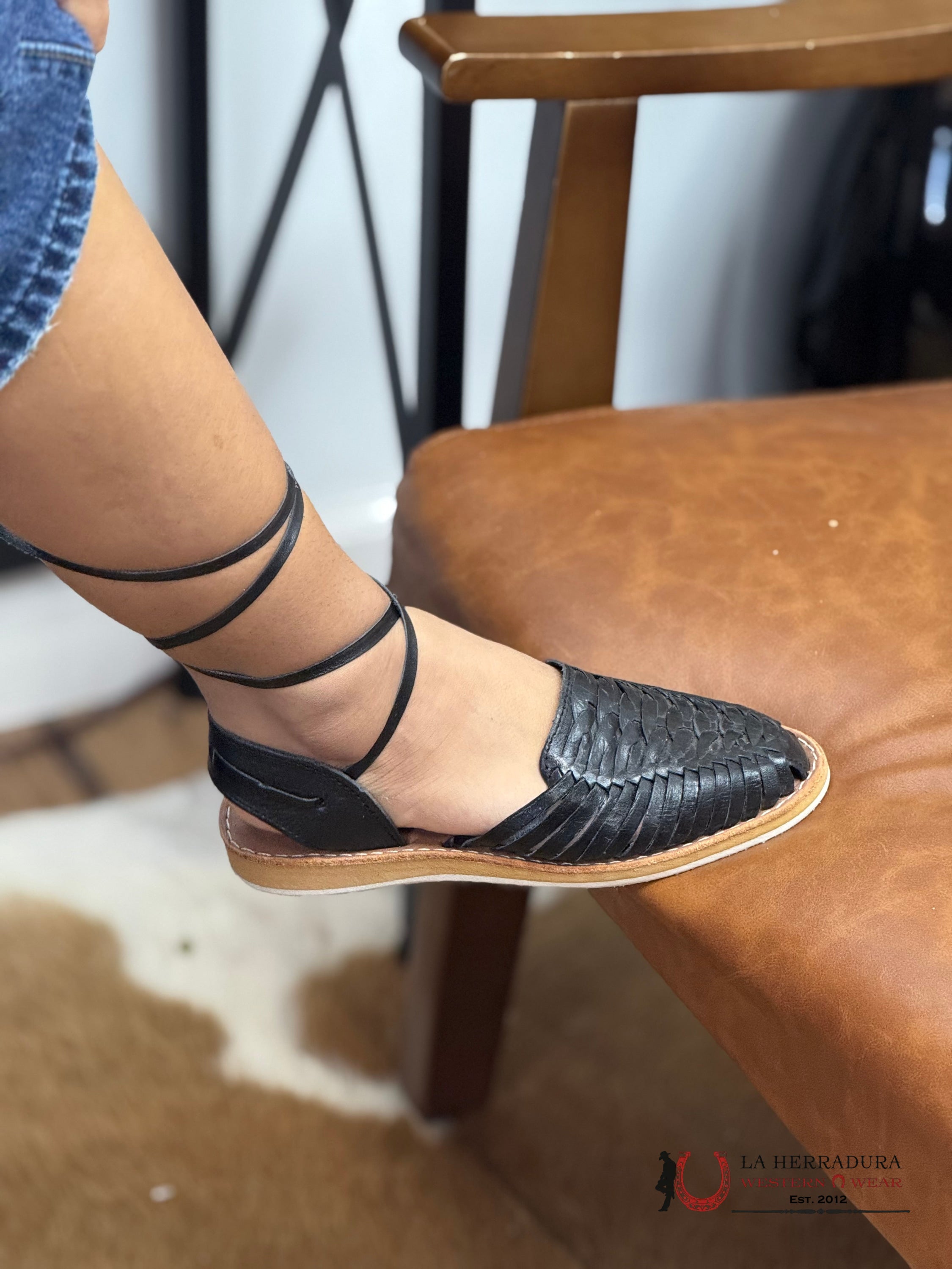 WOMENS HUARACHE 026 ESQUELETO NEGRO BOTAS MUJERES