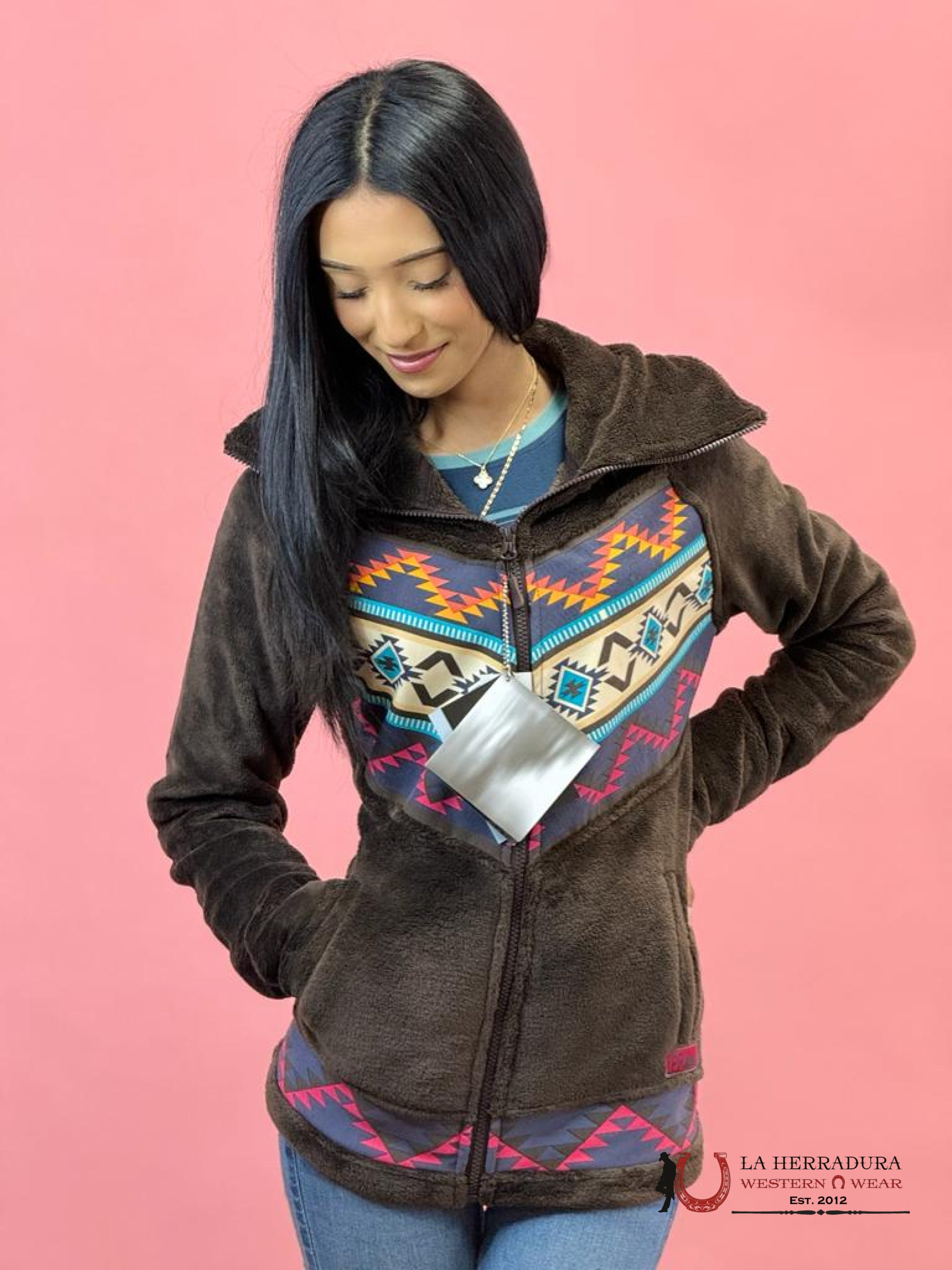 Women’s Panhandle Dark Brown Micro Fur Jacket Ropa Mujeres