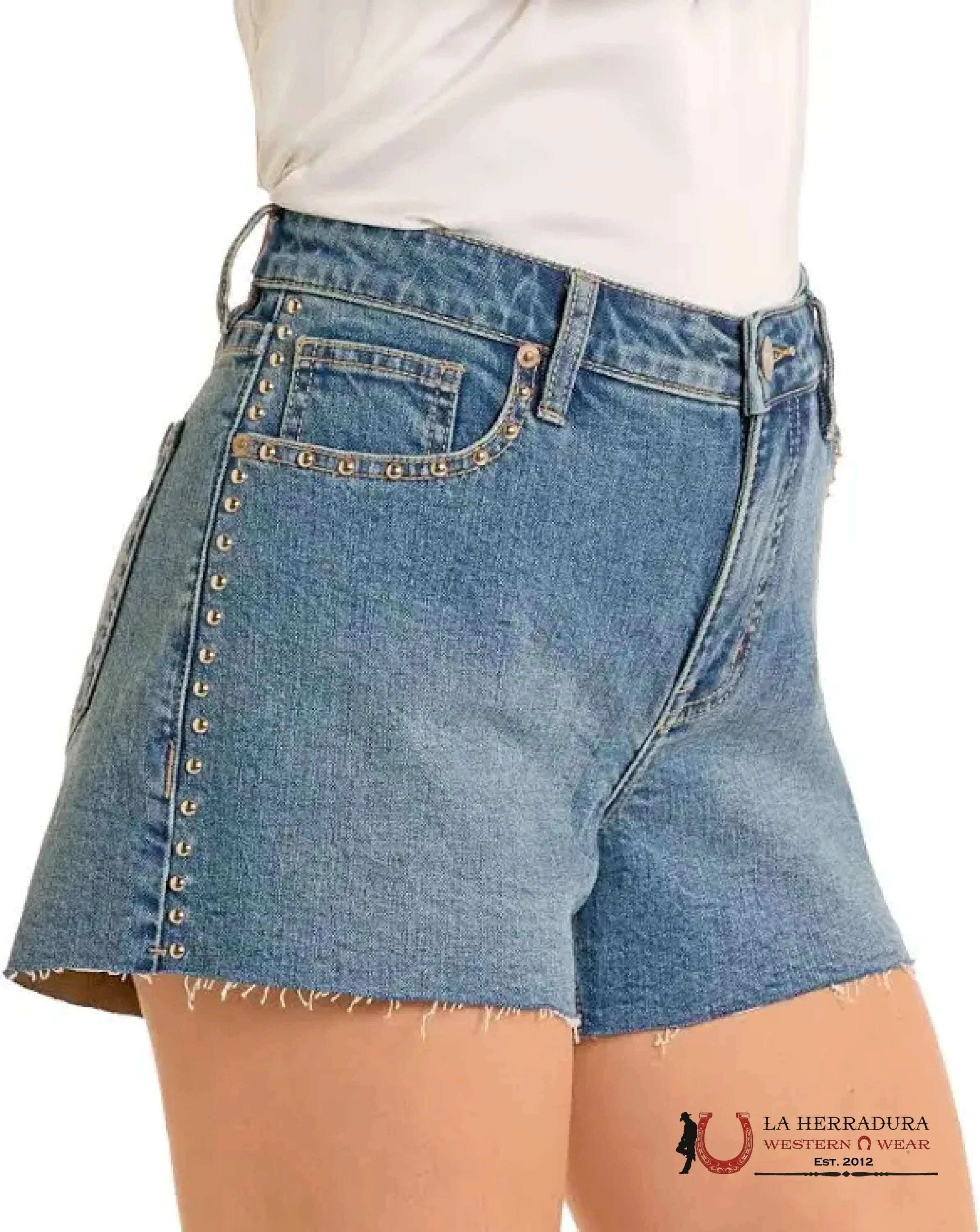 Women’s Rock & Roll Medium Vintage Stud Shorts BW68D06409 ROPA MUJERES