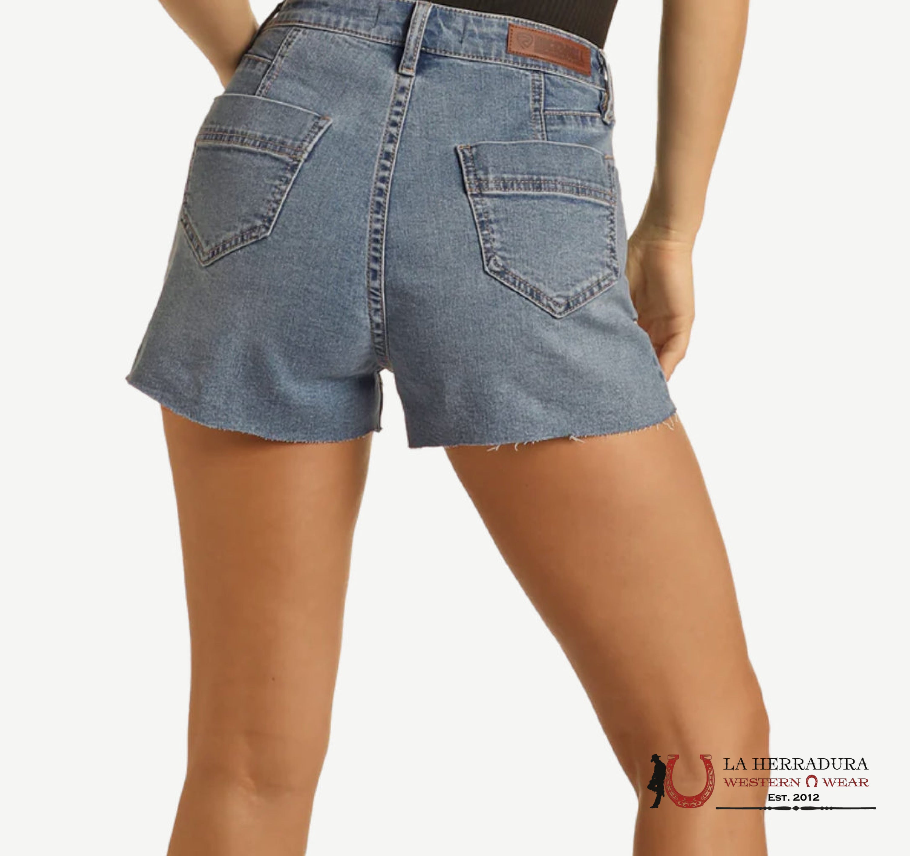 Women’s Rock&Roll Medium Wash Stud Shorts ROPA MUJERES