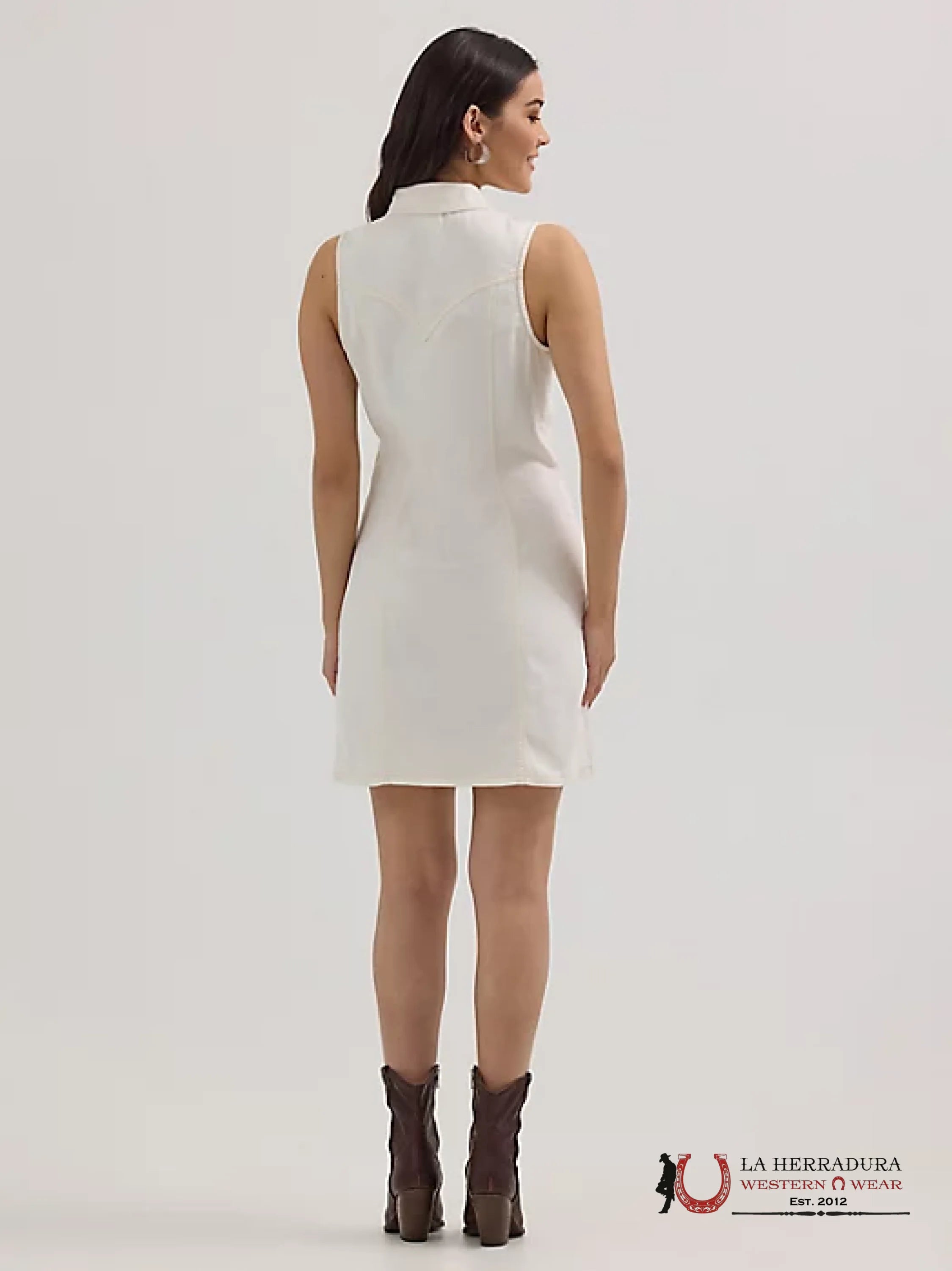 WOMEN’S WESTERN SNAP SHIFT DRESS WHITE - 4413 ROPA MUJERES