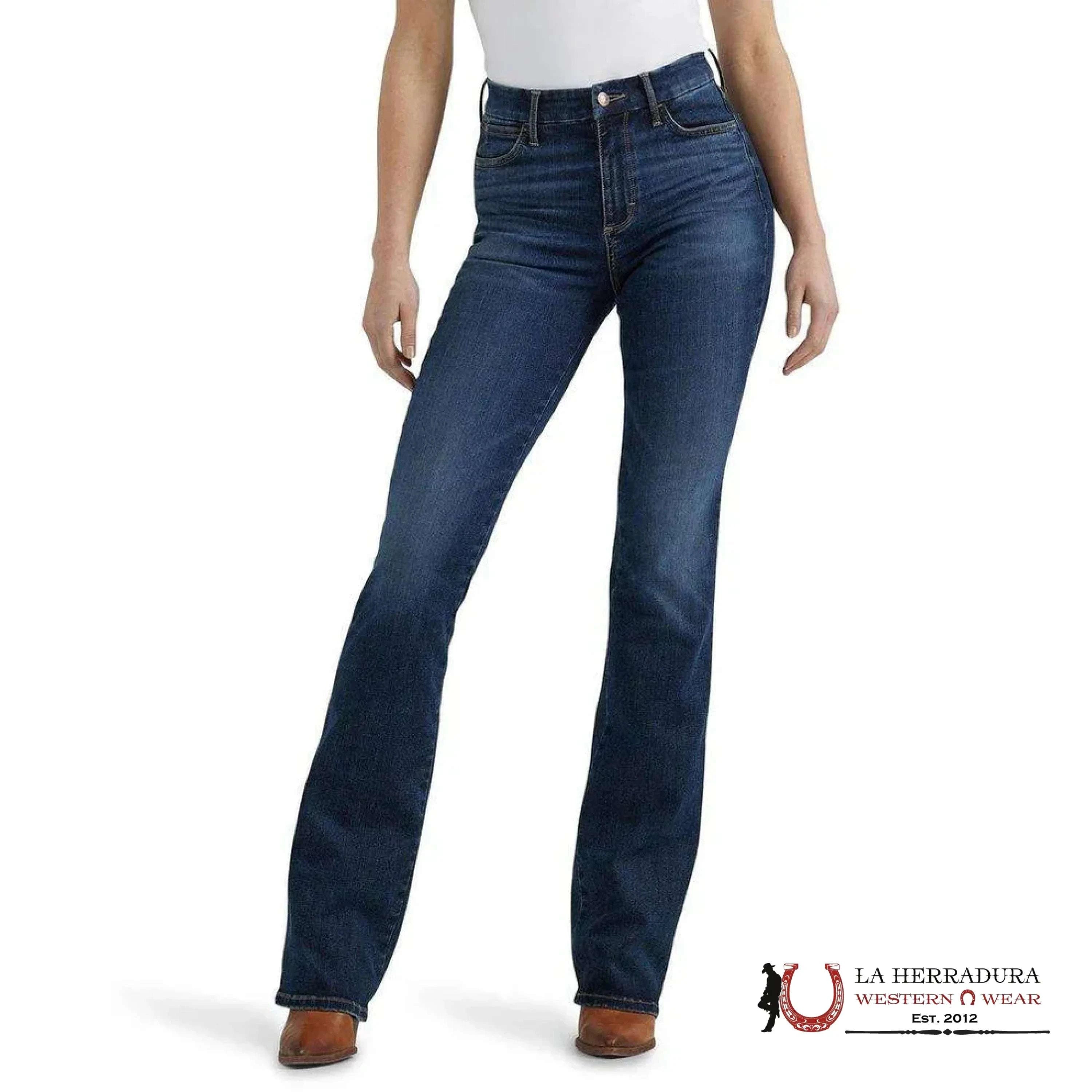 Womens Wrangler Bespoke Bootcut Jeans Dark Wash Ropa Mujeres