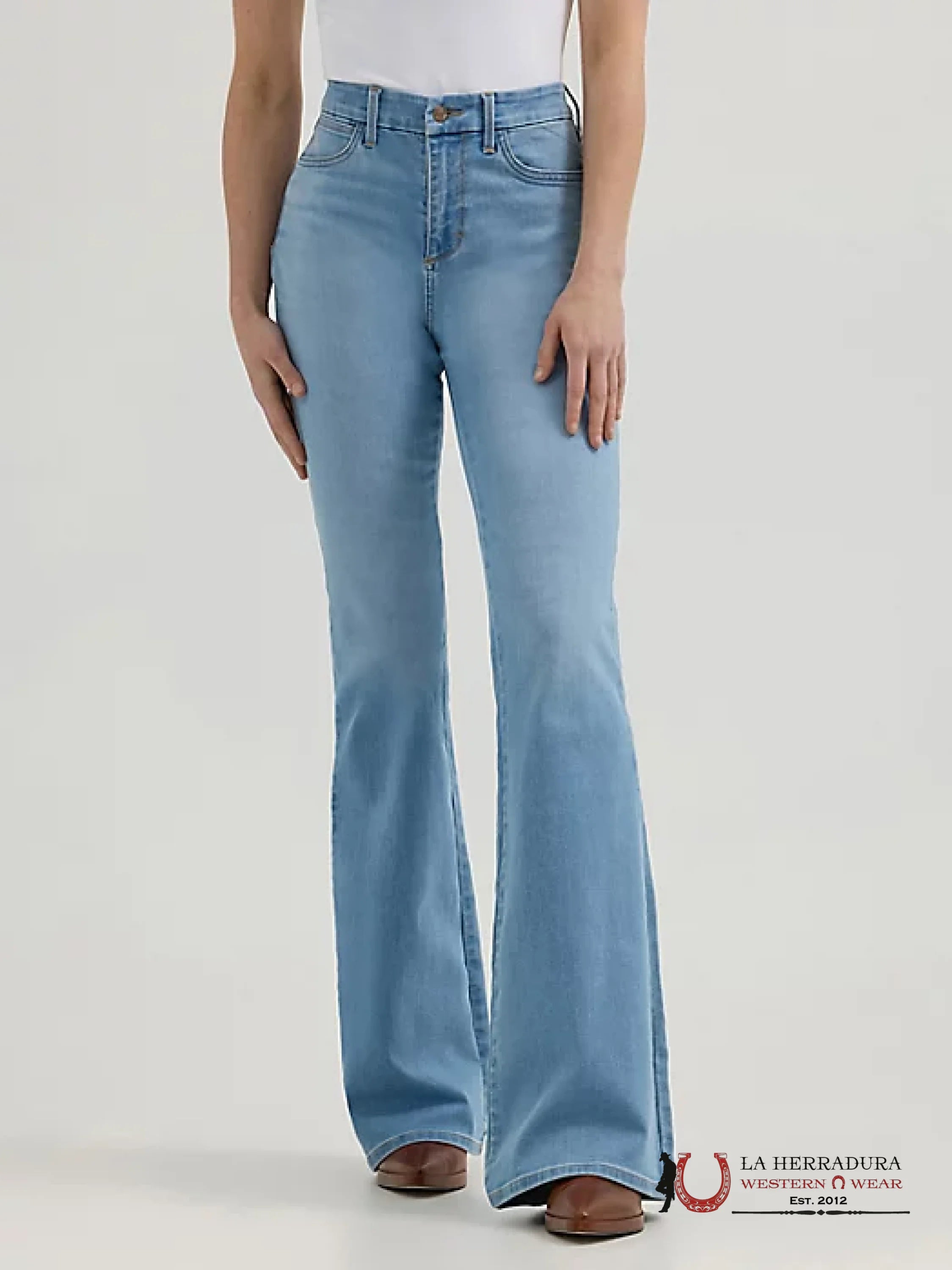 WOMENS WRANGLER BESPOKE FLARE JEAN LIGHT WASH 112361642 ROPA MUJERES