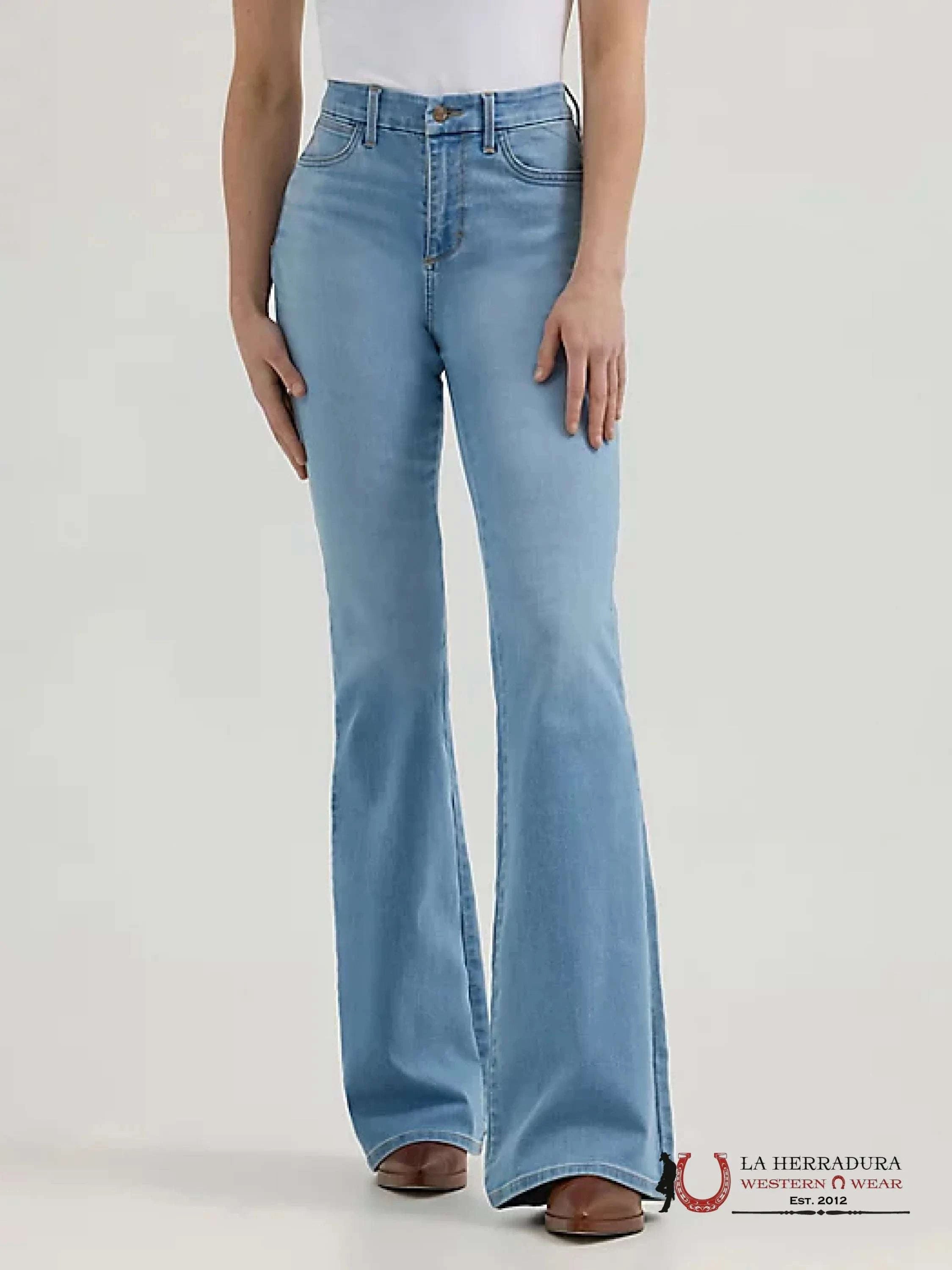 WOMENS WRANGLER BESPOKE FLARE JEAN LIGHT WASH 112361642 ROPA MUJERES