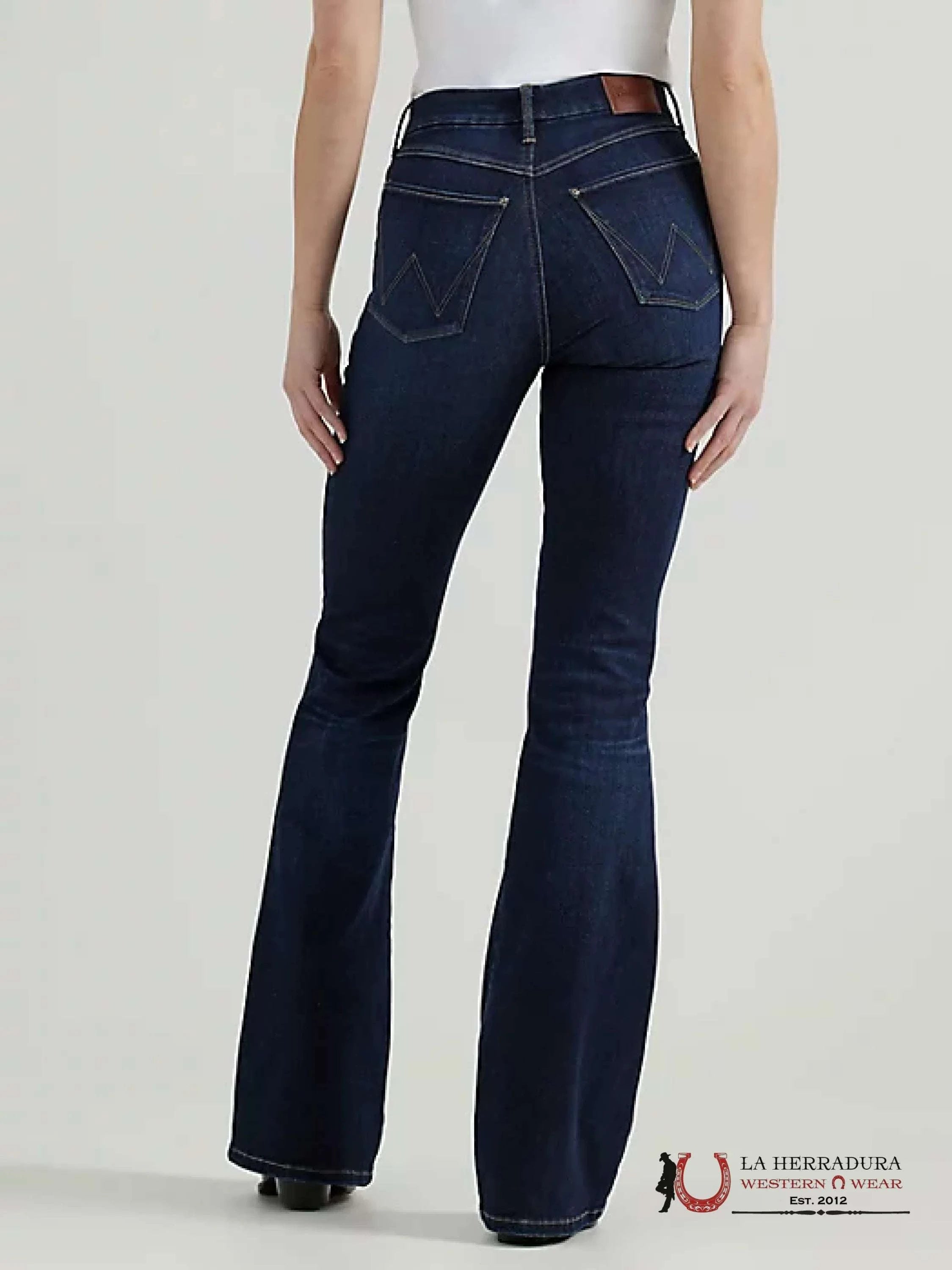 Womens Wrangler Bespoke Flare Jeans Dark Wash Ropa Mujeres