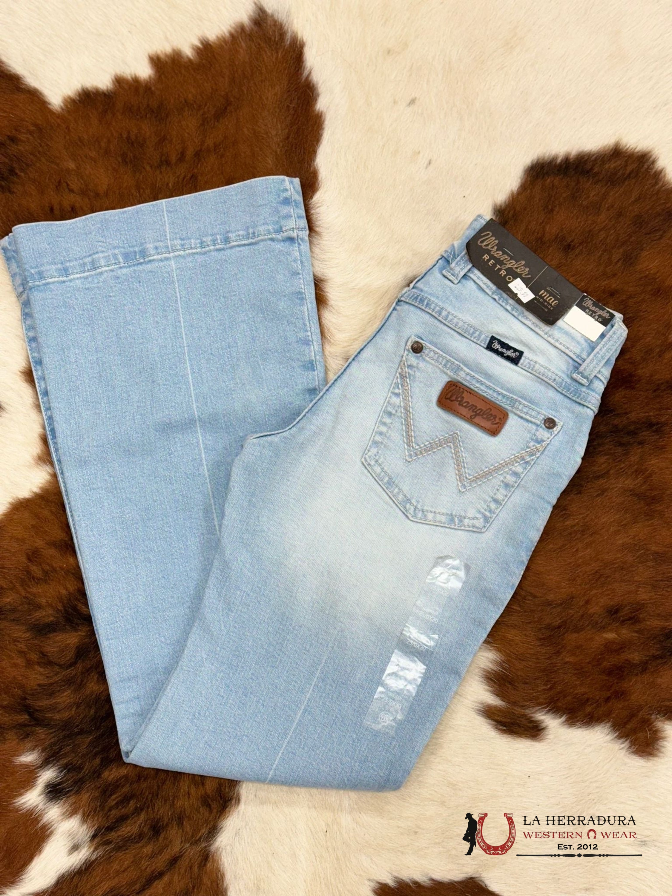 Women’s Wrangler Reto Mae Mid-Rise Trouser Light Wash Ropa Mujeres