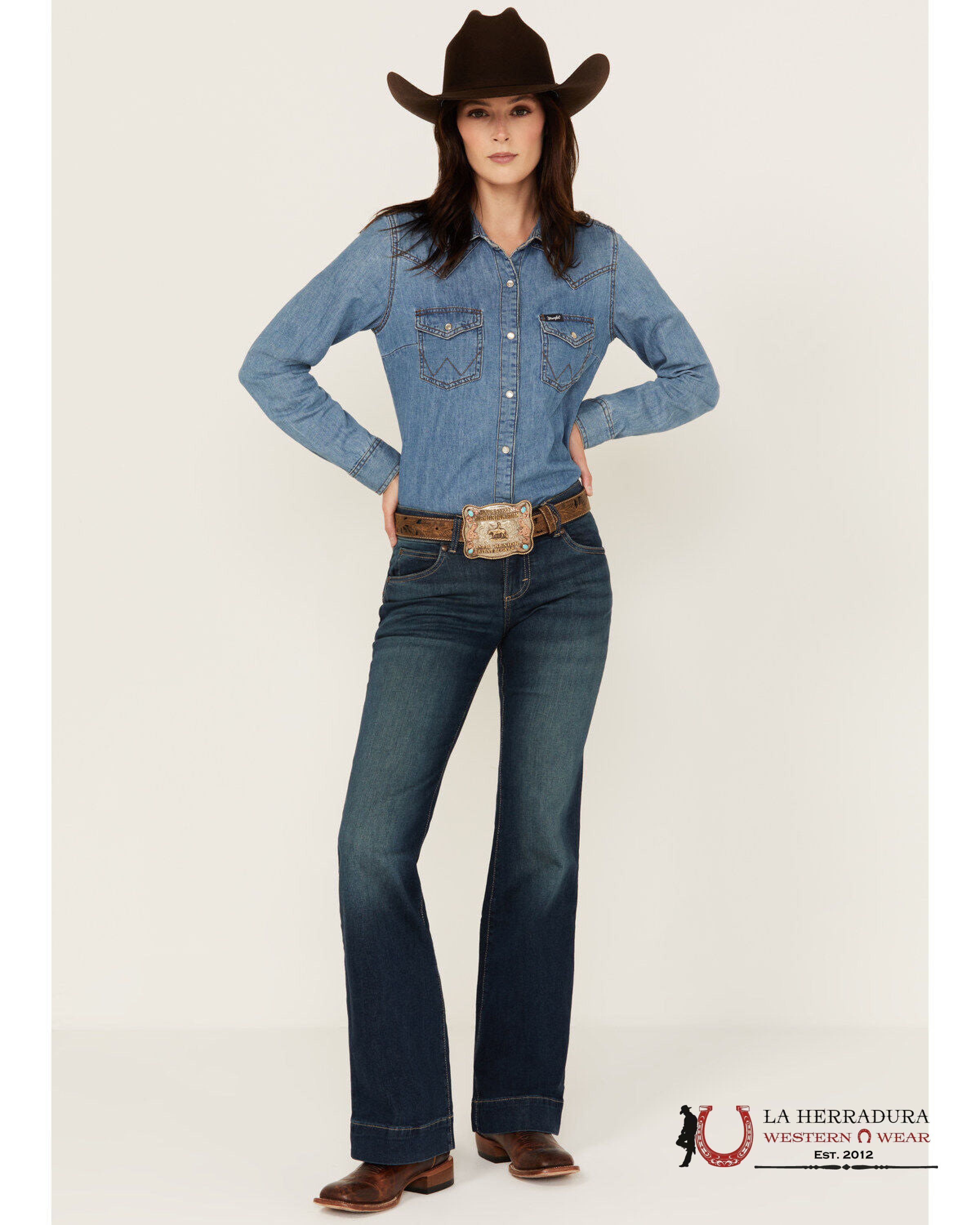 WOMEN’S WRANGLER RETO SADIE LOW RISE TROUSER DARK BLUE 112338907 ROPA MUJERES