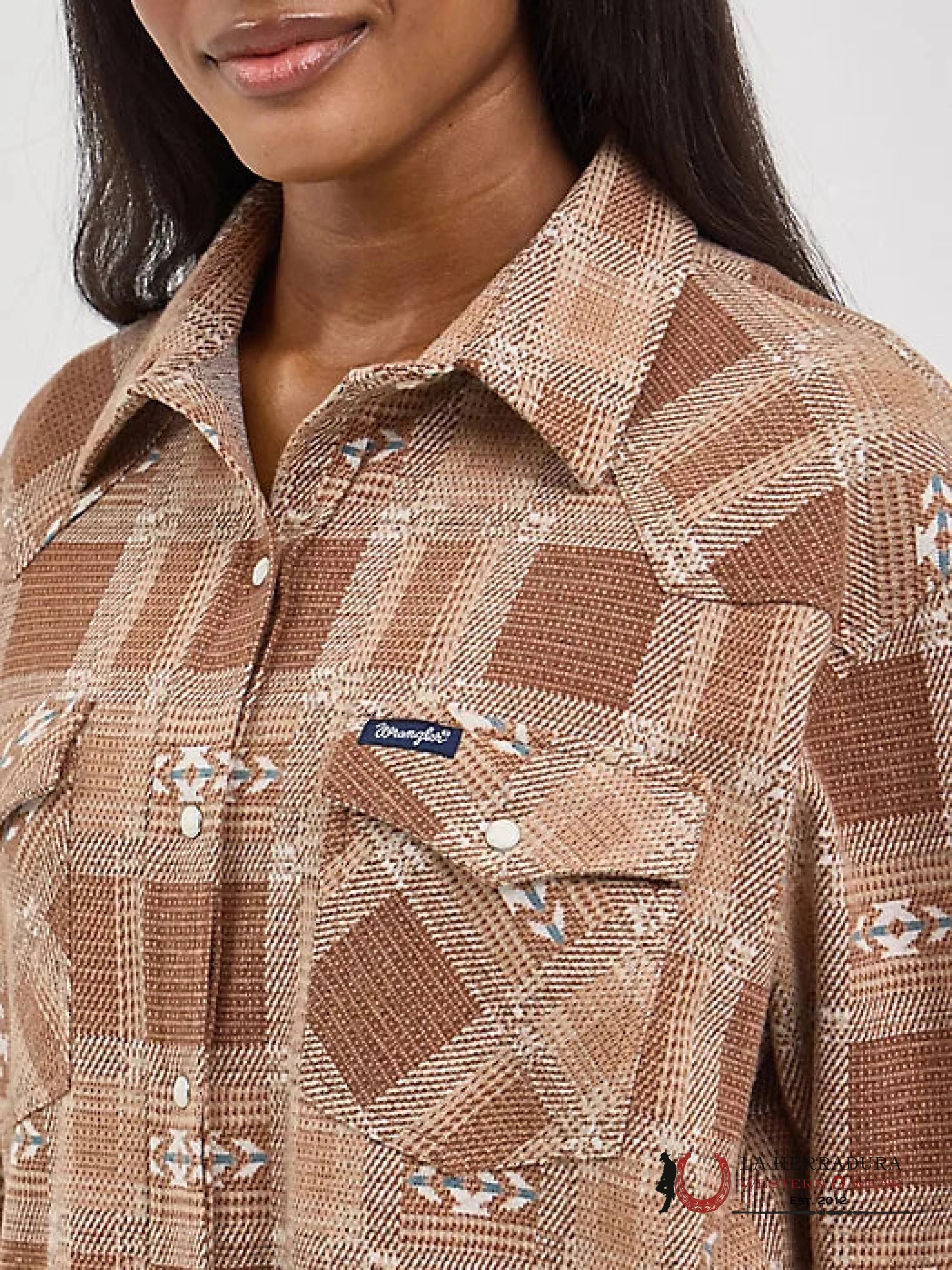 Women’s Wrangler Retro Women’s Brown Aztec Print Unlined Boyfriend Fit JACKET 112368459 ROPA MUJERES