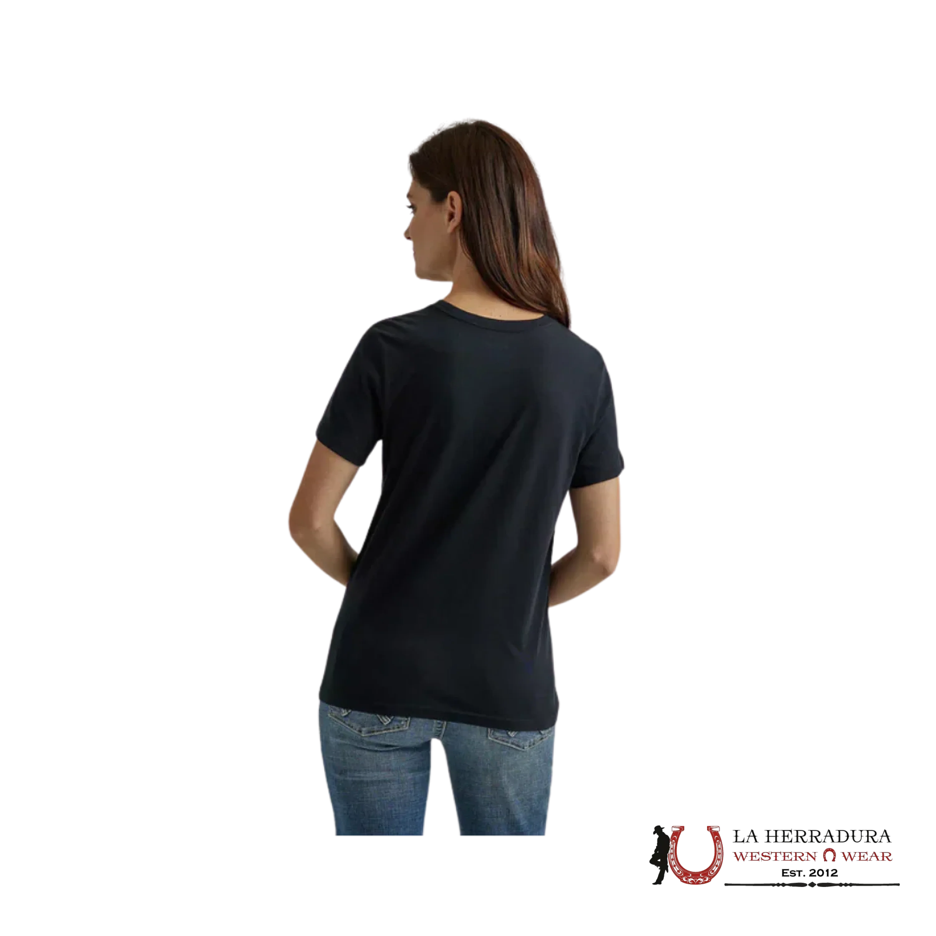 WOMEN’S WRANGLER RETRO T-SHIRT BLACK WHITE SADDLE FOR THE RIDE OR LIFE 112344186 ROPA MUJERES