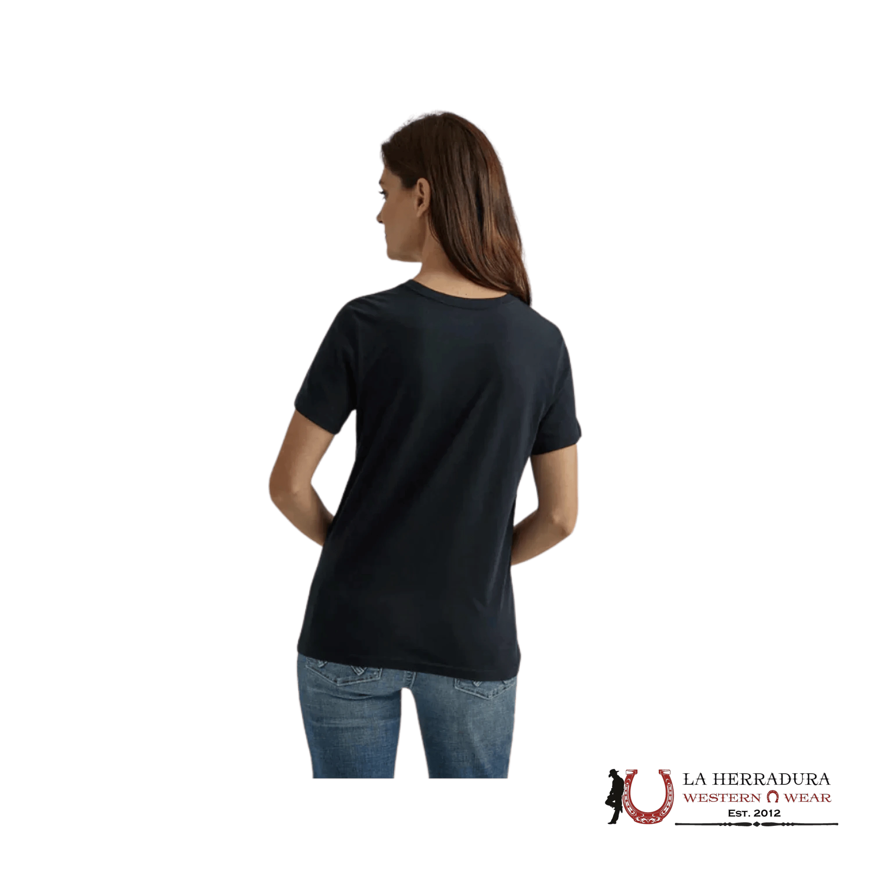 WOMEN’S WRANGLER RETRO T-SHIRT BLACK WHITE SADDLE FOR THE RIDE OR LIFE 112344186 ROPA MUJERES