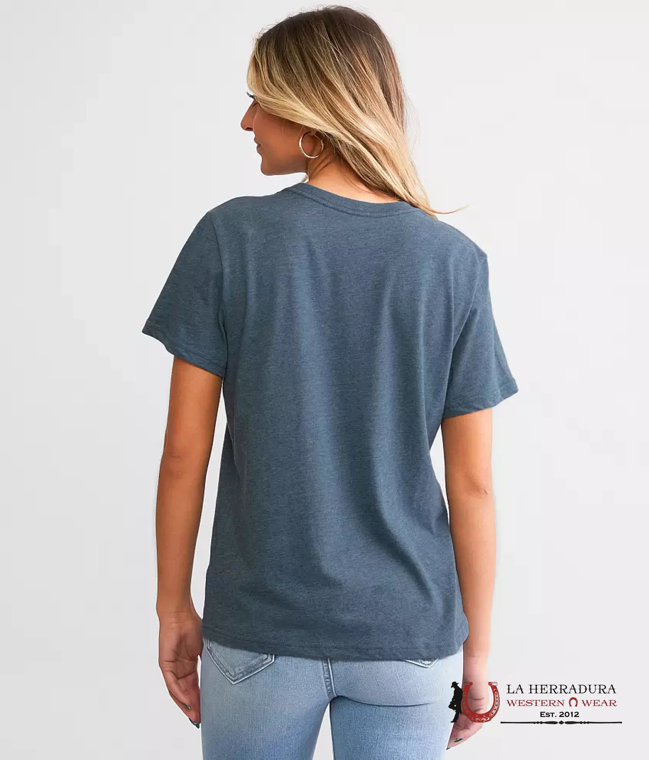 WOMEN’S WRANGLER RETRO T-SHIRT BLUE WESTERN SKULL 112344168 ROPA MUJERES