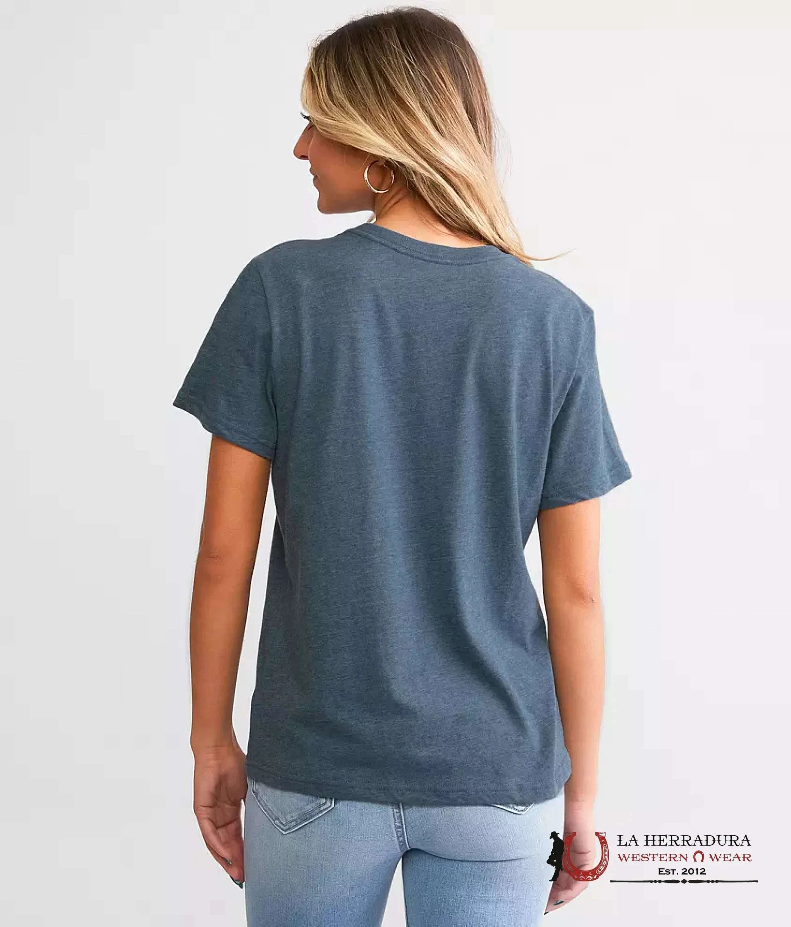 WOMEN’S WRANGLER RETRO T-SHIRT BLUE WESTERN SKULL 112344168 ROPA MUJERES