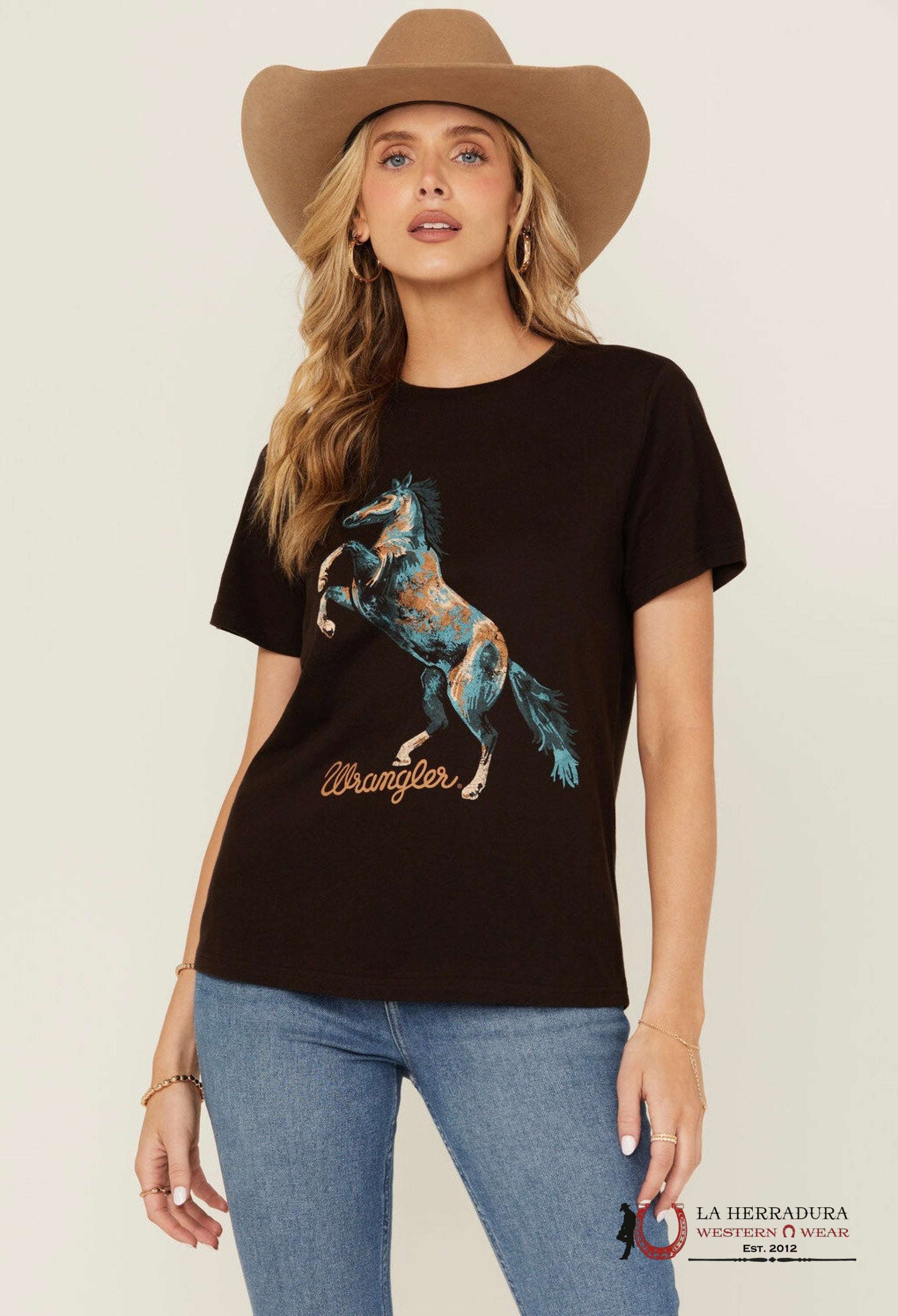 WOMEN’S WRANGLER RETRO T-SHIRT BRWON HORSE 112354358 ROPA MUJERES