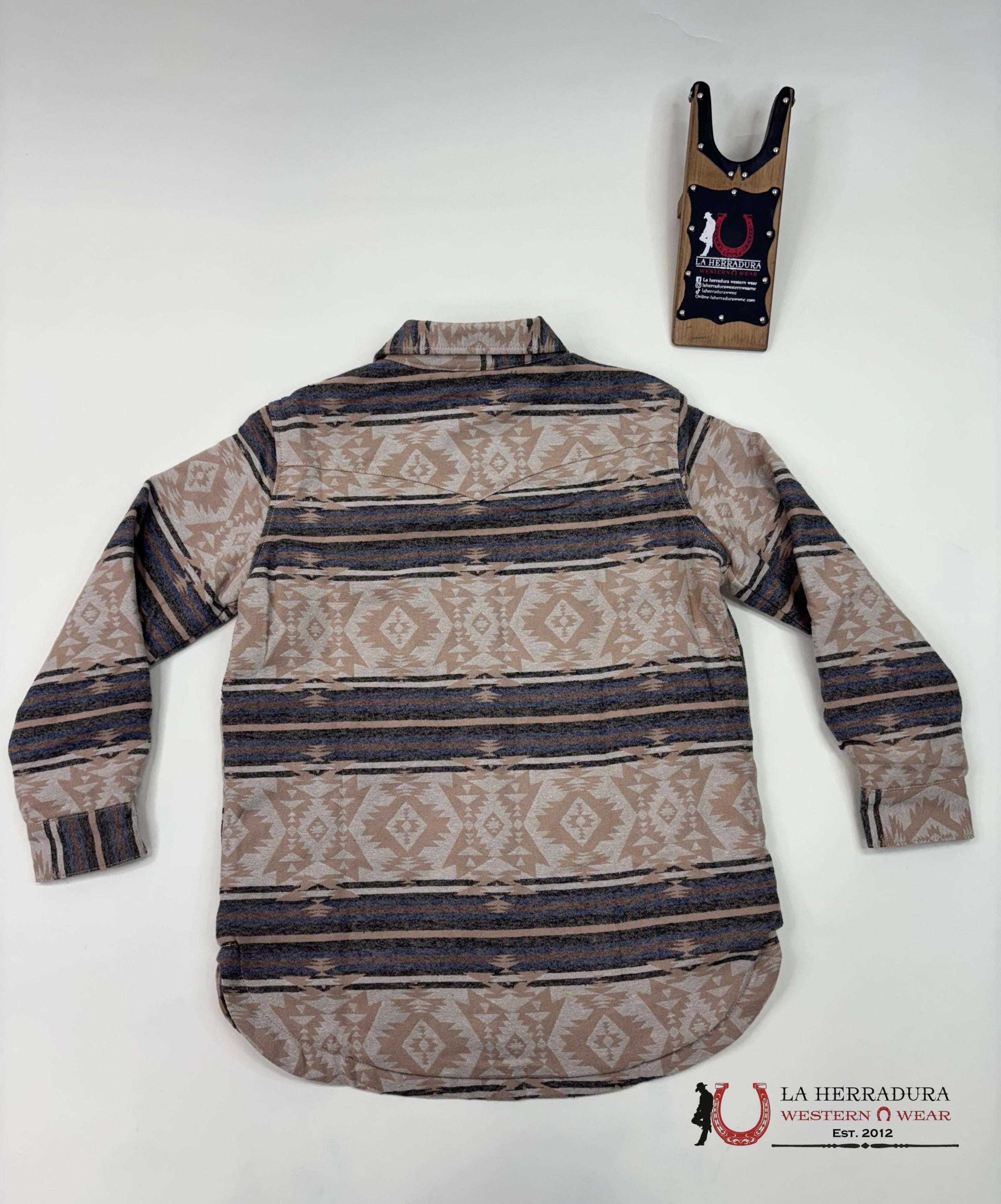 Women’s Wrangler Southwestern Print Shacket In Doe Stripe Ropa Mujeres