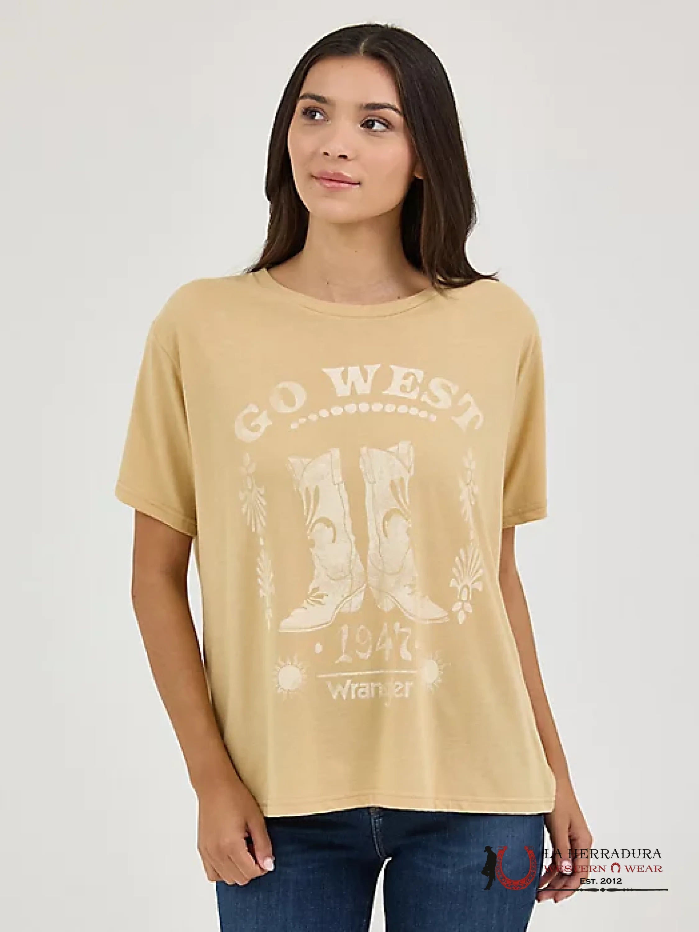 WOMEN’S WRANGLER WESTERN GRAPHIC GIRLFRIEND TEE SHIRT - 1888 ROPA MUJERES