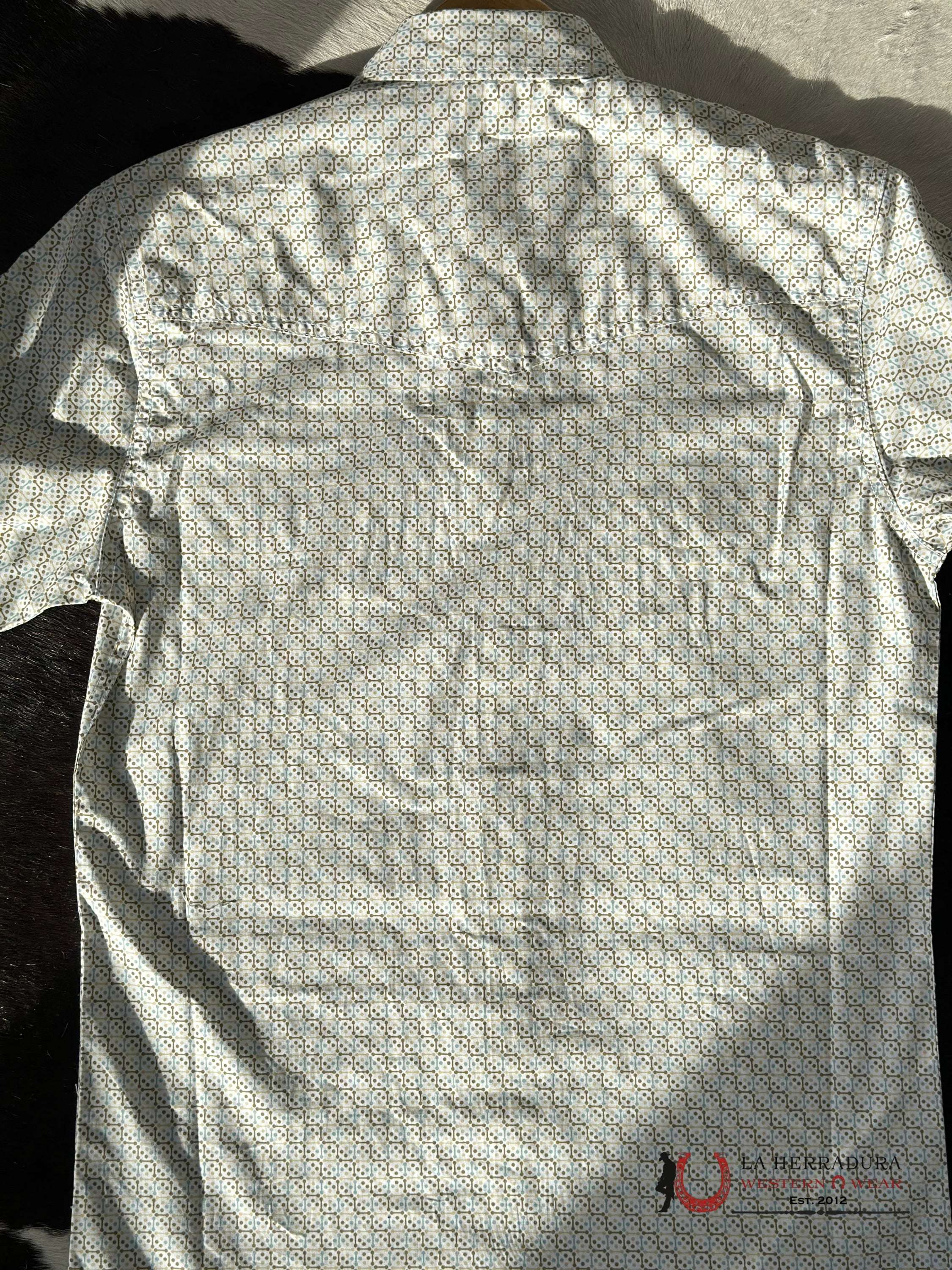 Wrangler 20X Blue Matelasse Short Sleeve Snap Shirt 6067 Ropa Hombres