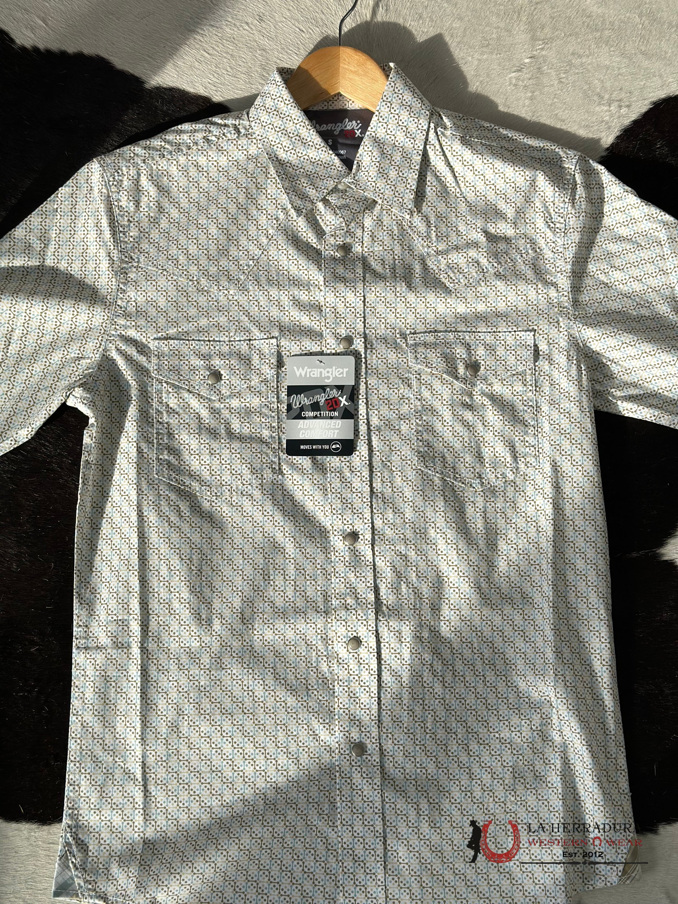 Wrangler 20X Blue Matelasse Short Sleeve Snap Shirt 6067 Ropa Hombres