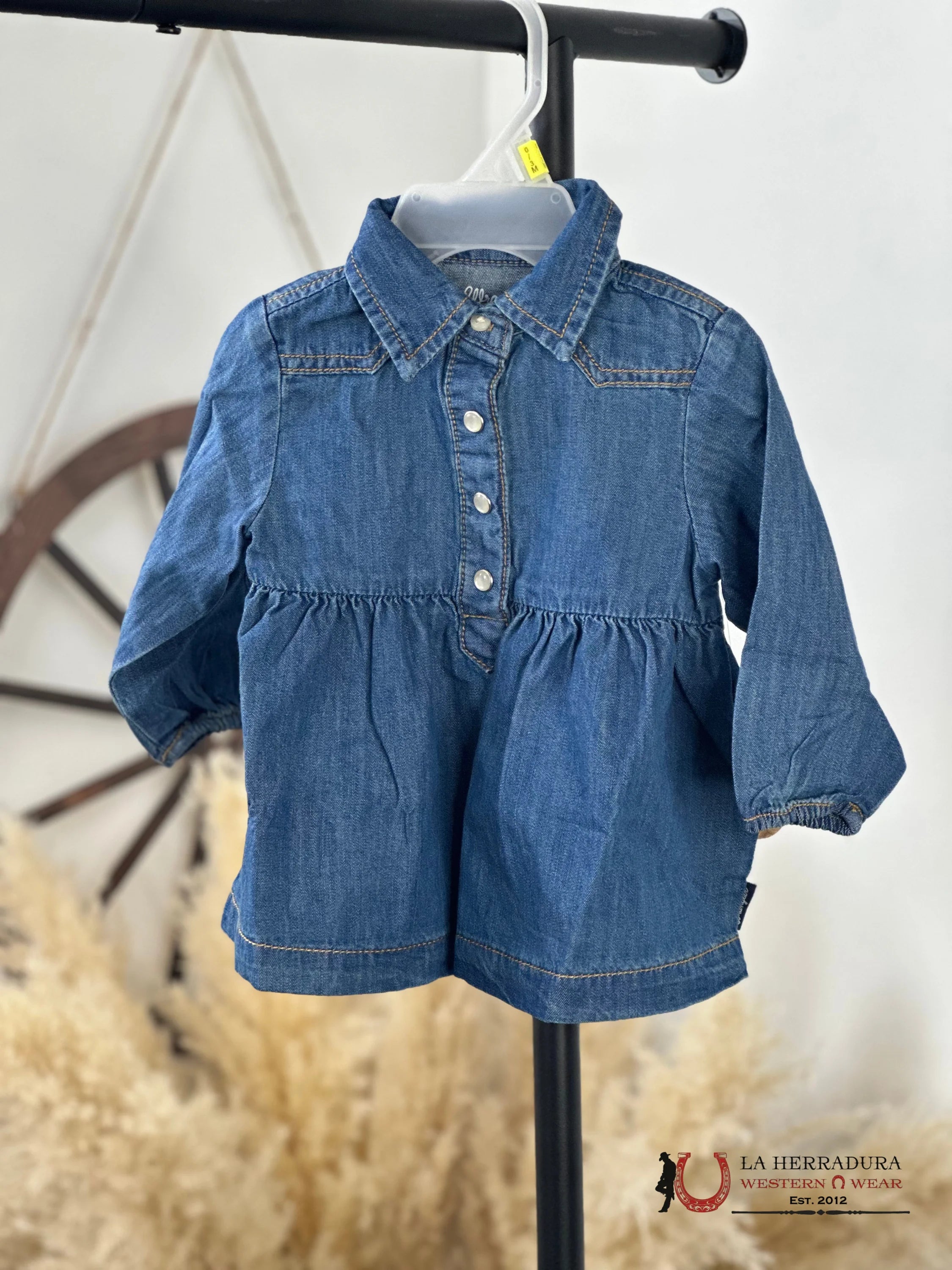 Wrangler Baby Blue Jean Snap Dress Niños